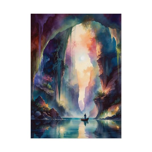 Textured Matte Poster - Dreamy Skies Watercolor Art Print - Poster