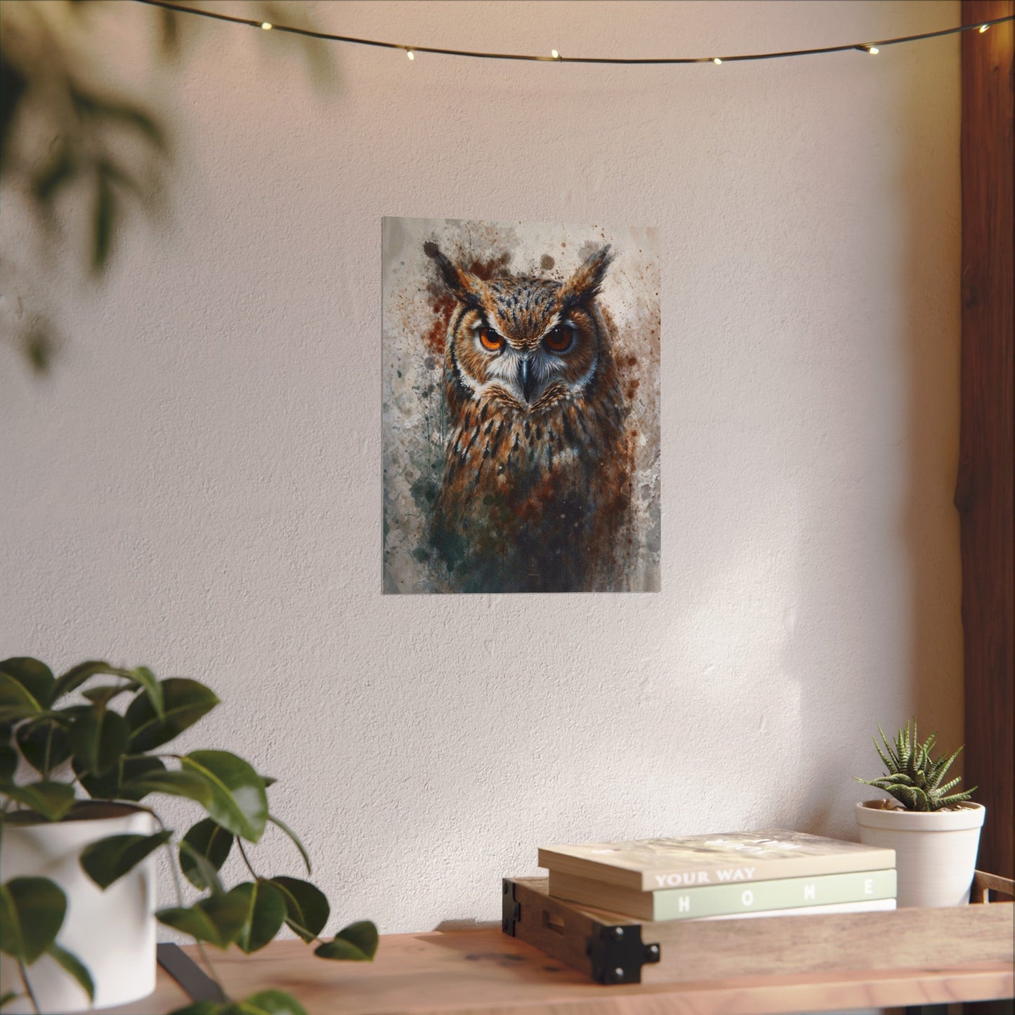 Textured Watercolor Matte Posters - Watercolor Owl Illustration - 11″ x 14″ (Vertical) - Poster