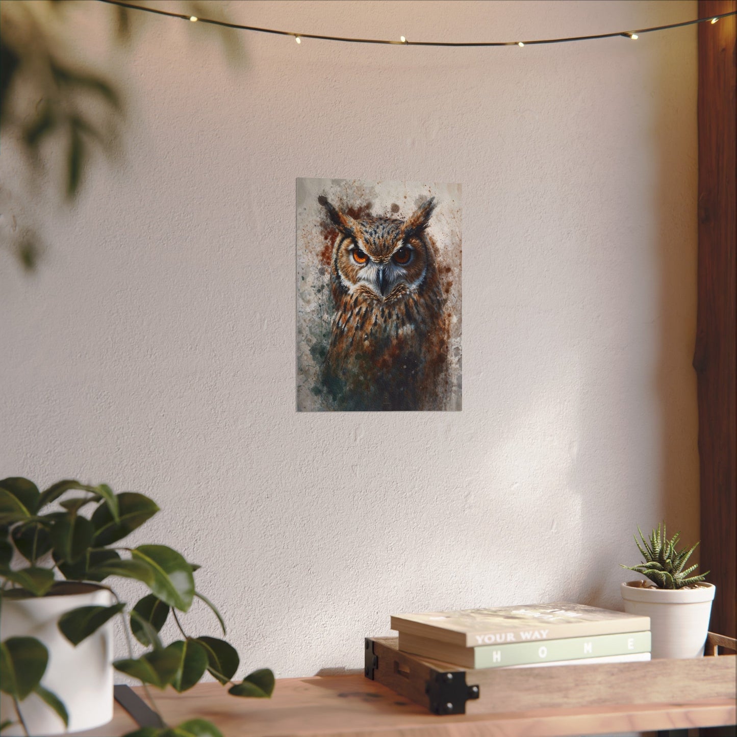 Textured Watercolor Matte Posters - Watercolor Owl Illustration - 9’’ x 12’’ (Vertical) - Poster
