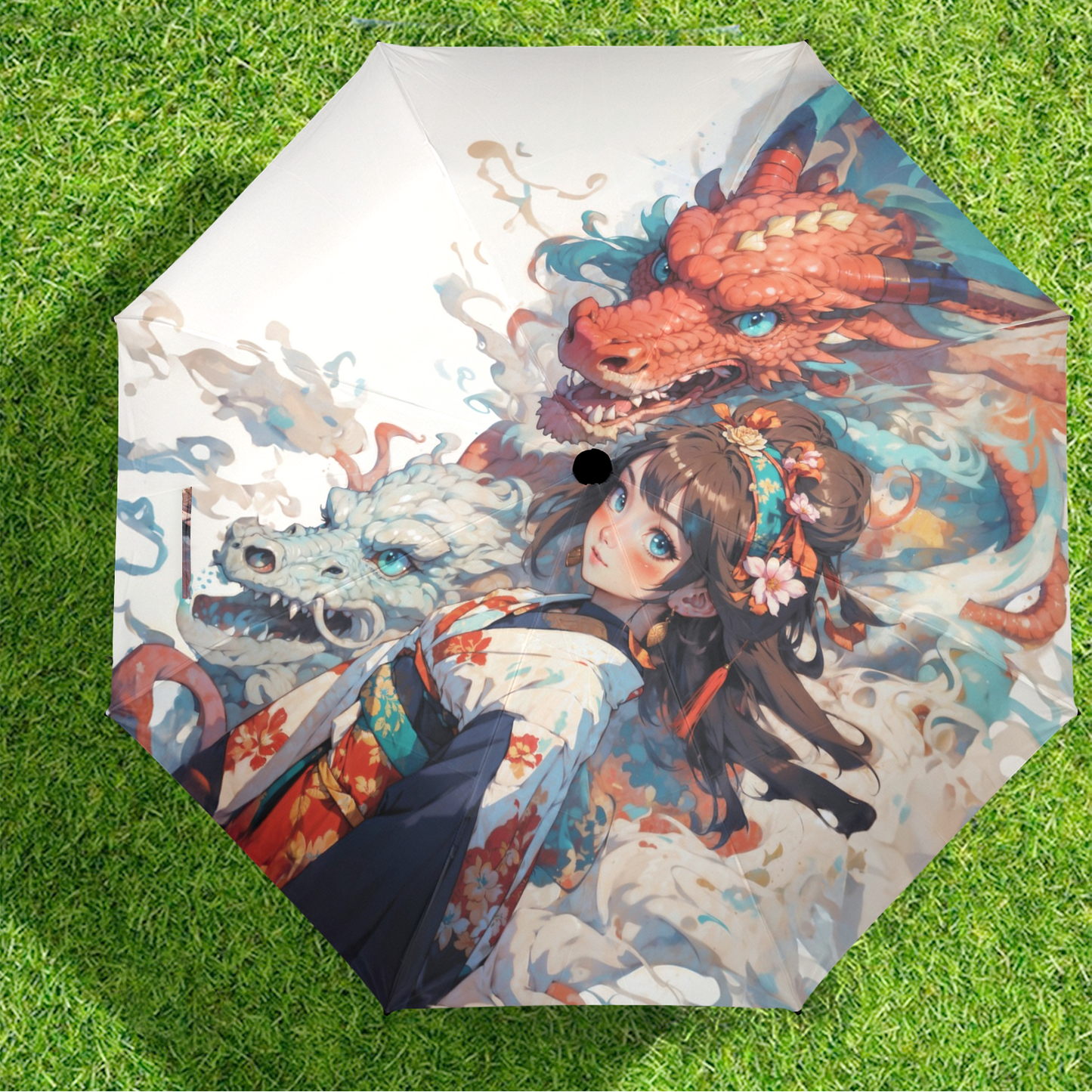 Umbrella- Semi-Automatic Foldable Anime Fantasy Illustration - One size - Accessories