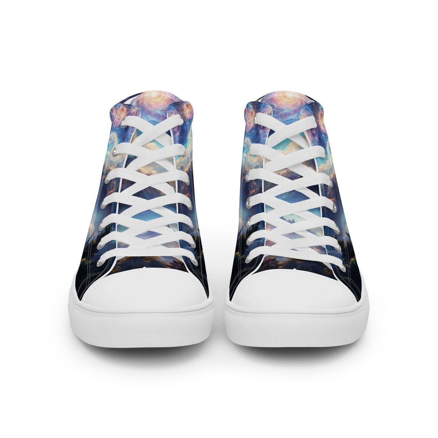 Unisex high top canvas shoes - A Starry Night Adventure - Shoes