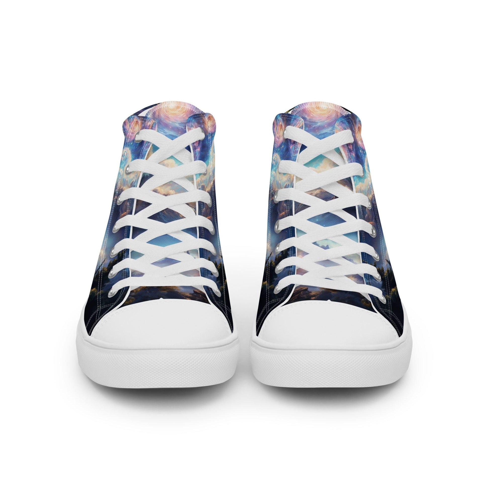 Unisex high top canvas shoes - A Starry Night Adventure - Shoes