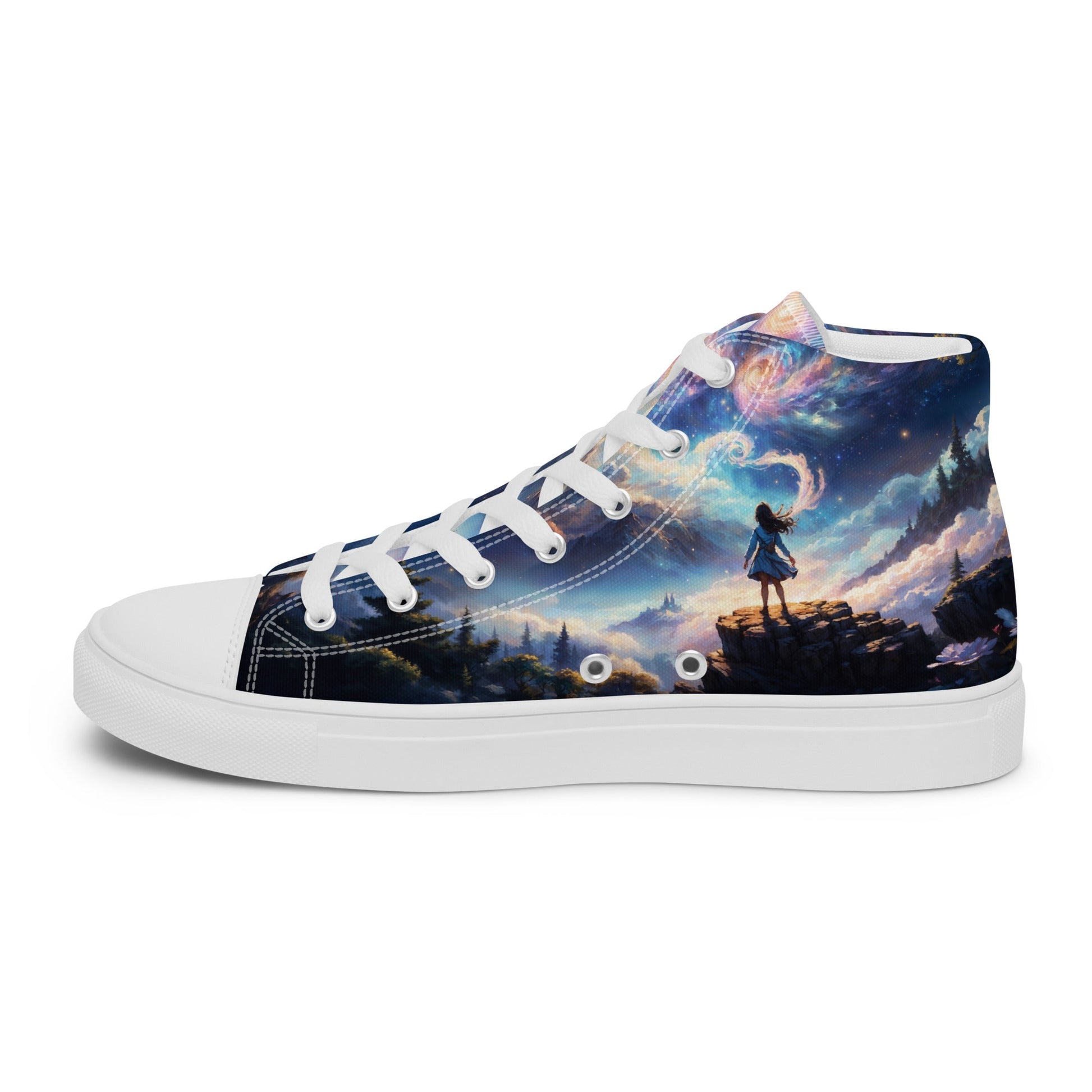 Unisex high top canvas shoes - A Starry Night Adventure - Shoes