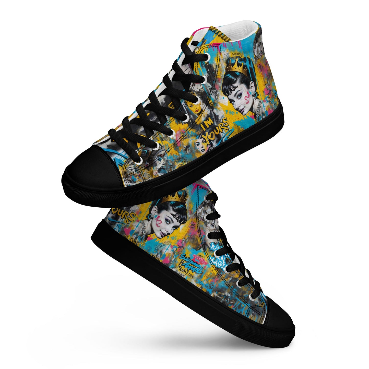 Unisex high top canvas shoes- Audrey Hepburn - Shoes