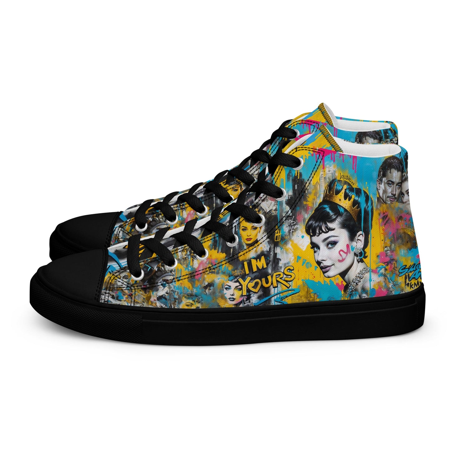 Unisex high top canvas shoes- Audrey Hepburn - Shoes