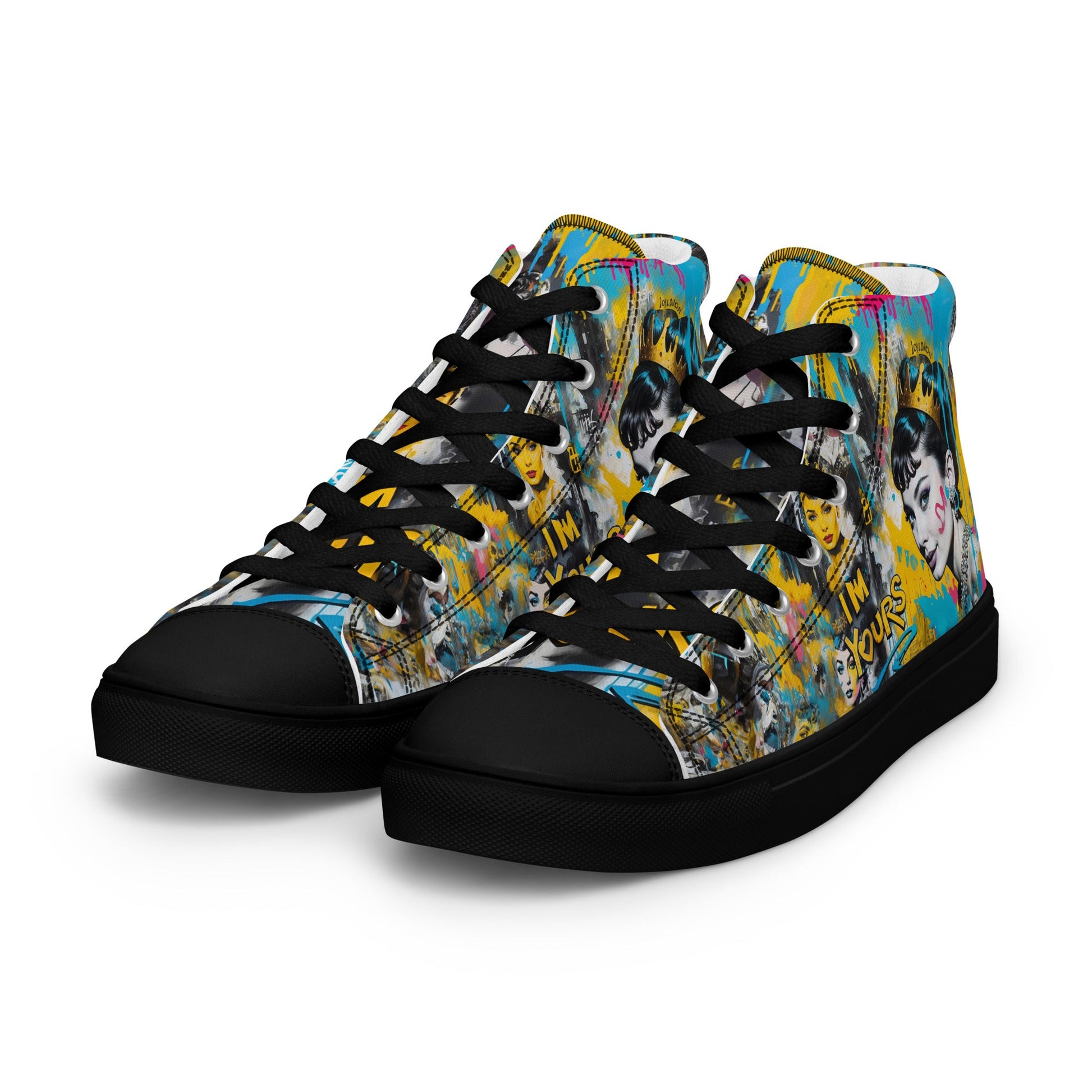 Unisex high top canvas shoes- Audrey Hepburn - Shoes
