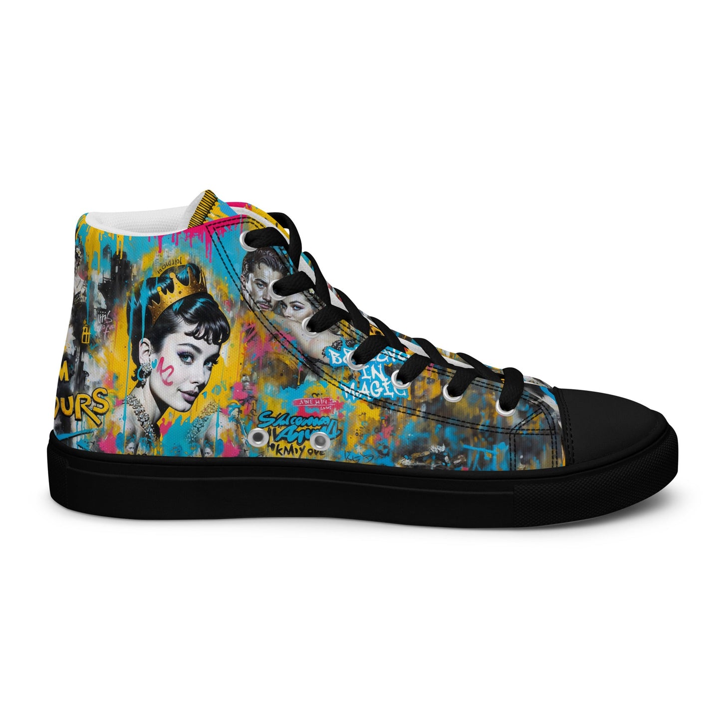Unisex high top canvas shoes- Audrey Hepburn - Shoes