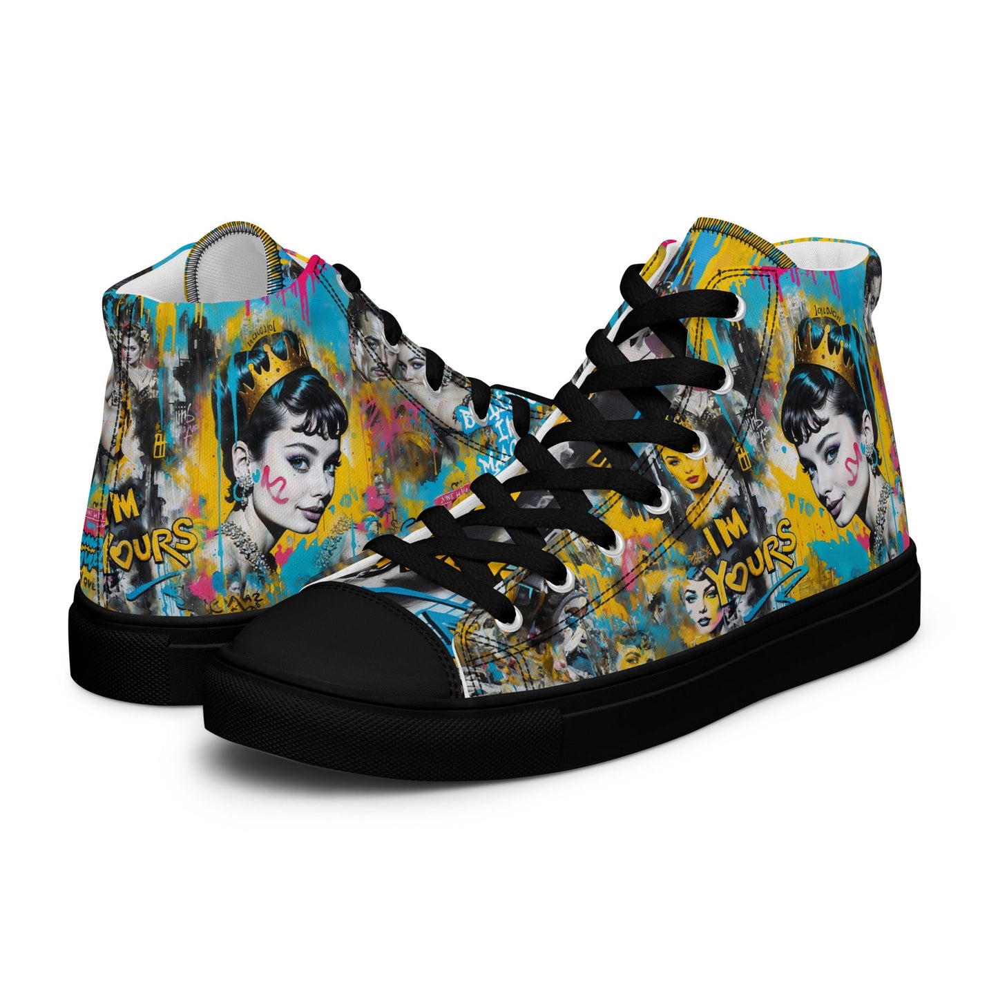 Unisex high top canvas shoes- Audrey Hepburn - Shoes