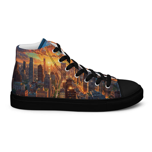Unisex high top canvas shoes- City - Black / 5 - Shoes