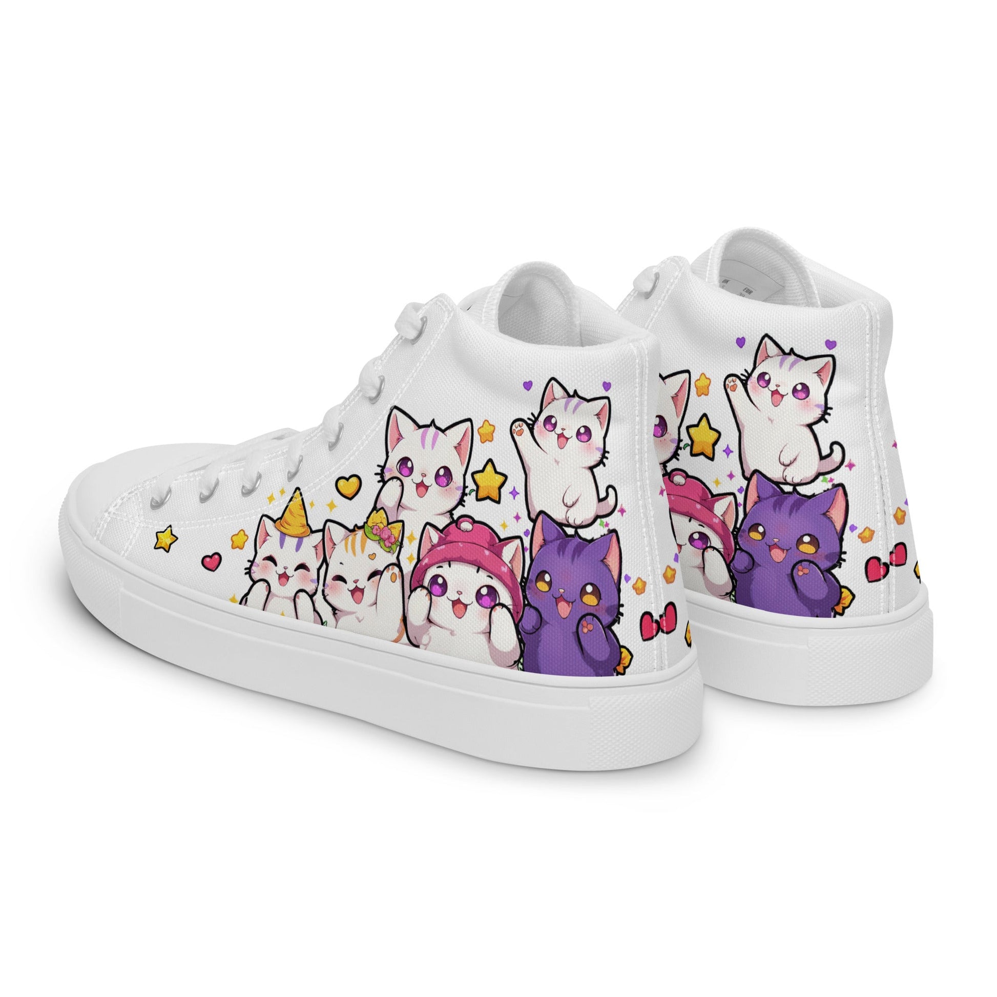Unisex High top canvas shoes - Cute Cats - Shoes