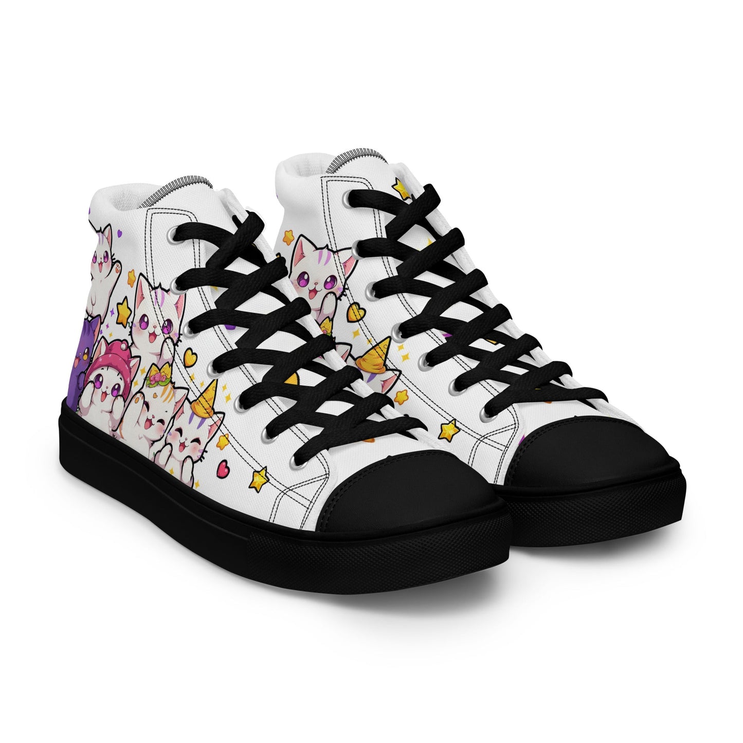 Unisex High top canvas shoes - Cute Cats - Shoes