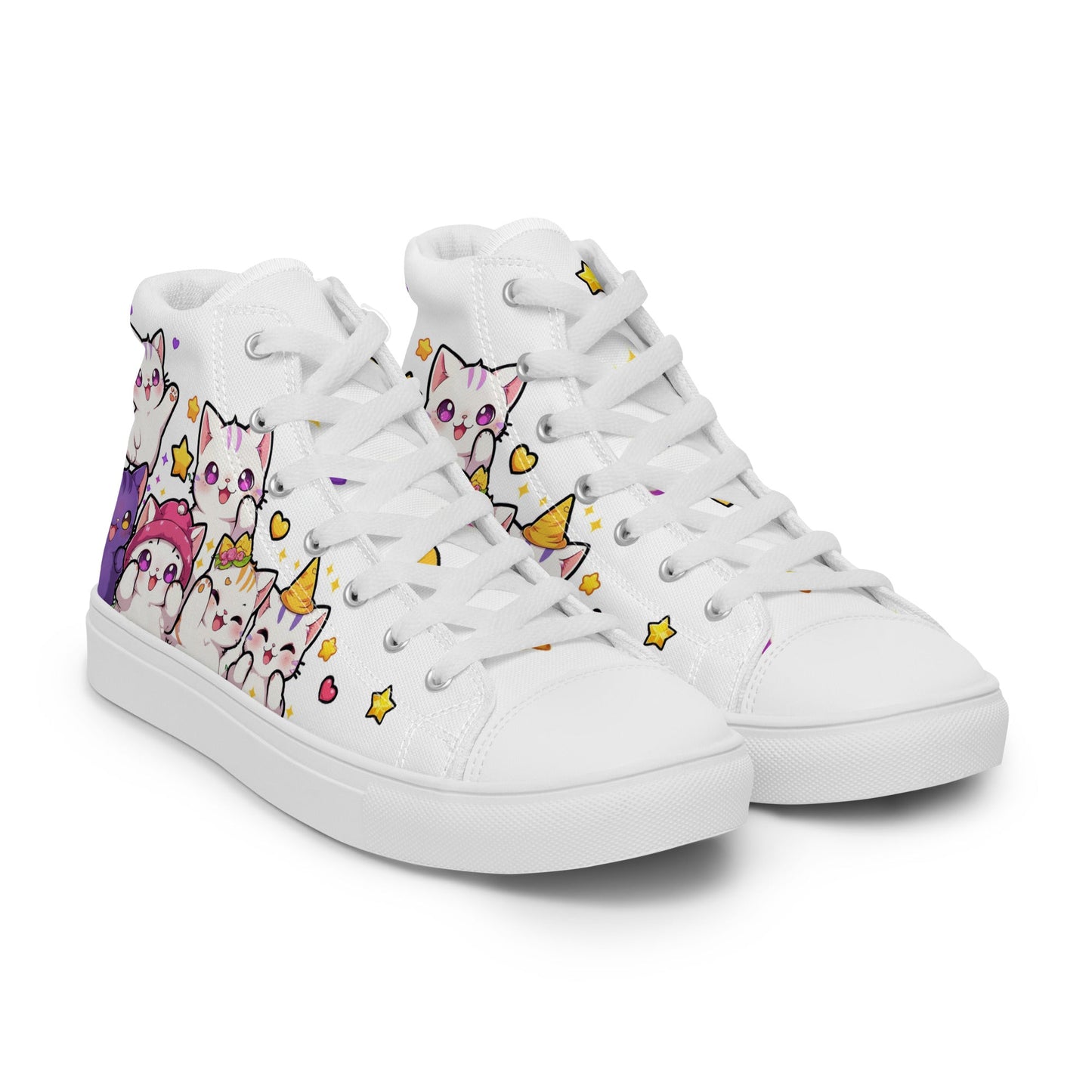 Unisex High top canvas shoes - Cute Cats - Shoes