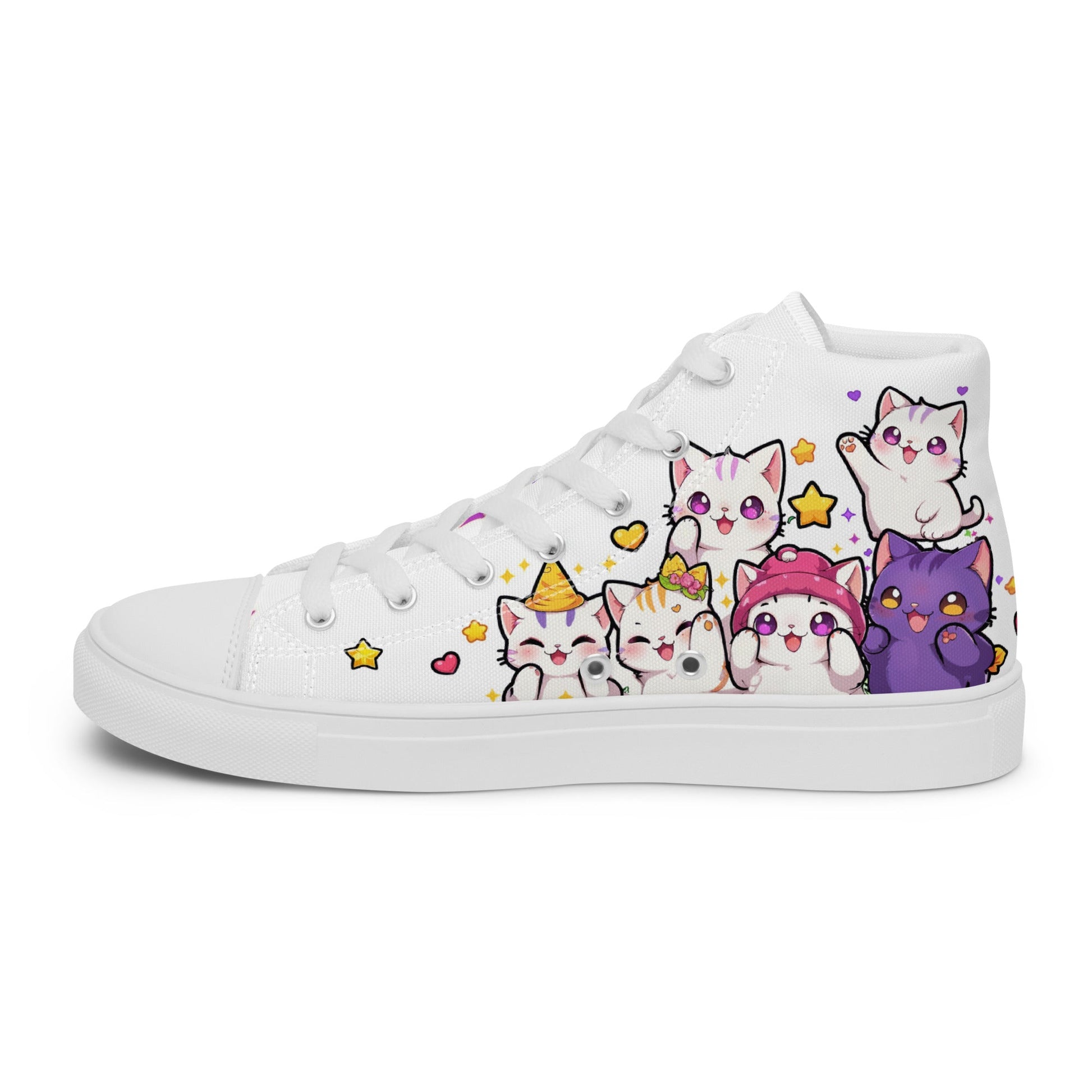 Unisex High top canvas shoes - Cute Cats - Shoes