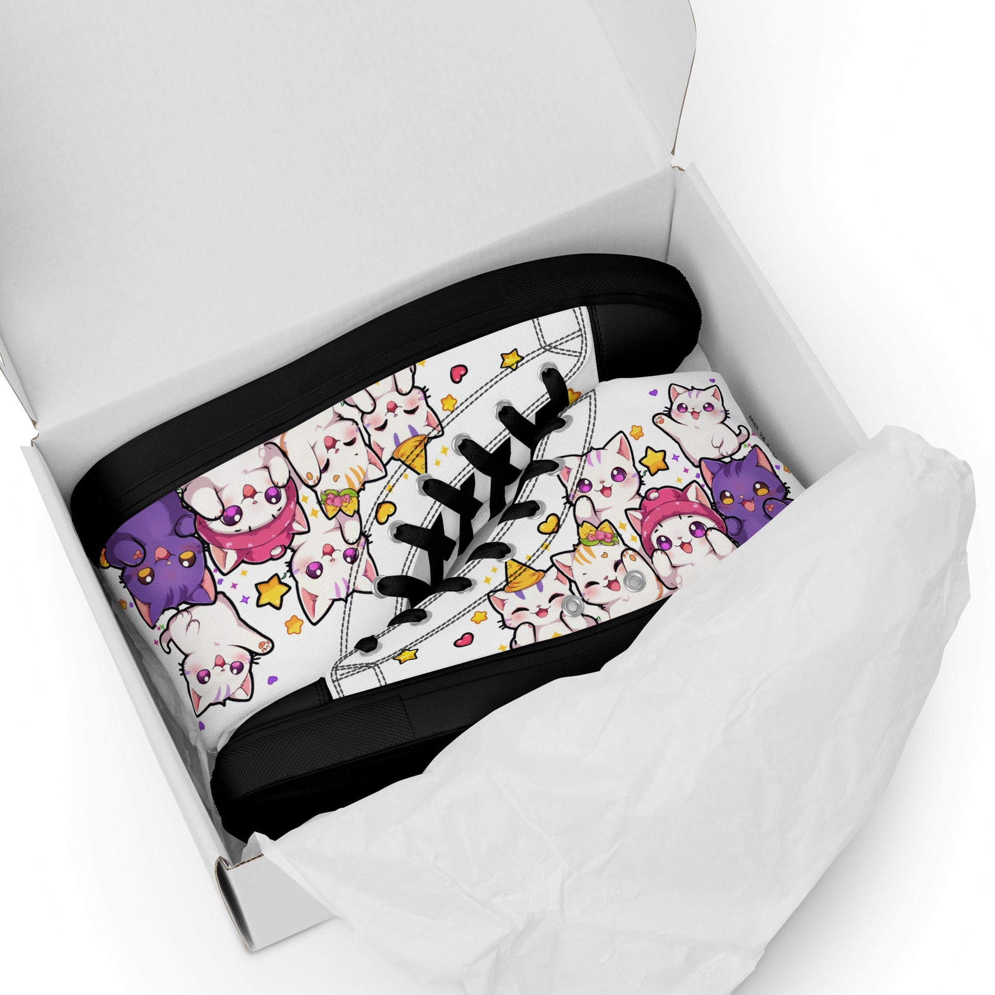 Unisex High top canvas shoes - Cute Cats - Shoes
