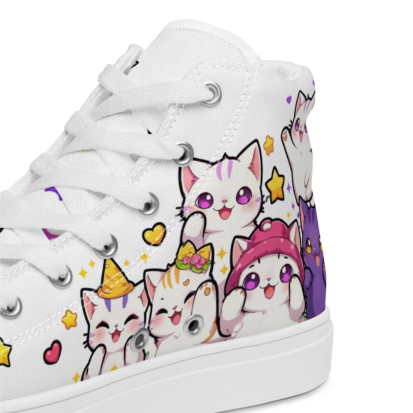 Unisex High top canvas shoes - Cute Cats - Shoes