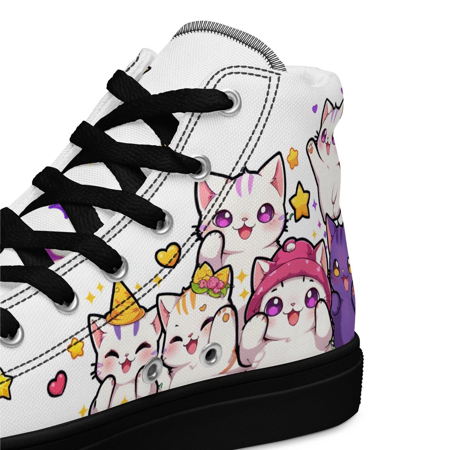 Unisex High top canvas shoes - Cute Cats - Shoes