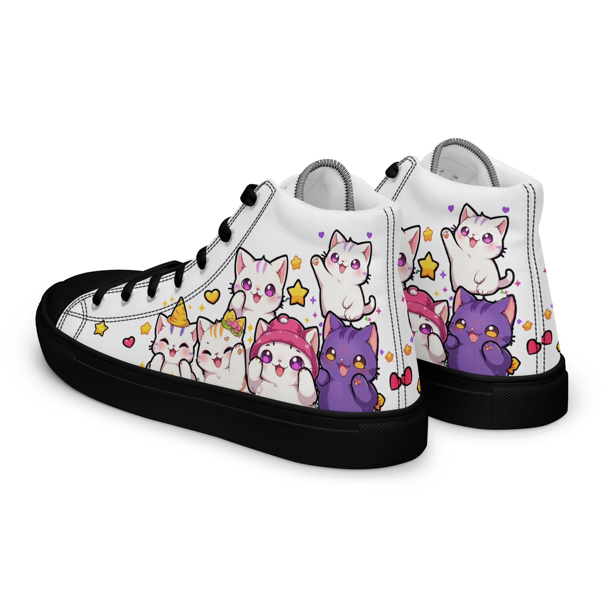 Unisex High top canvas shoes - Cute Cats - Shoes