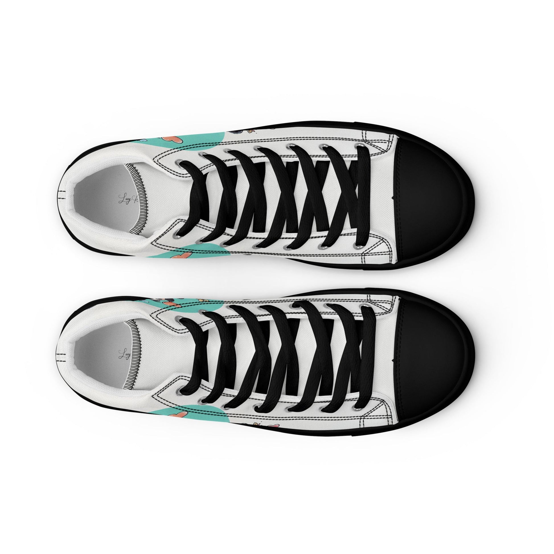 Unisex high top canvas shoes - Cute Pandas - Shoes