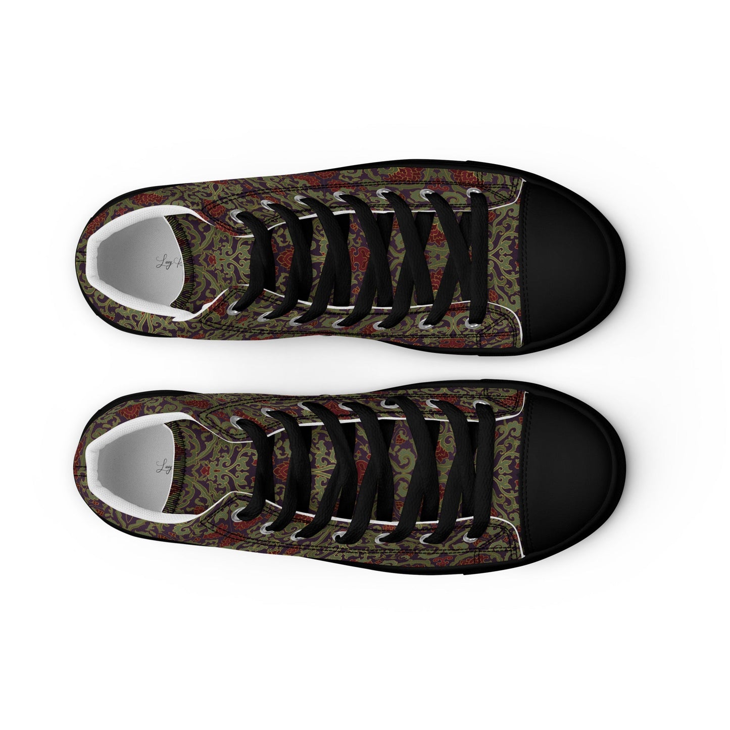 Unisex high top canvas shoes - Dark Ornament - Shoes
