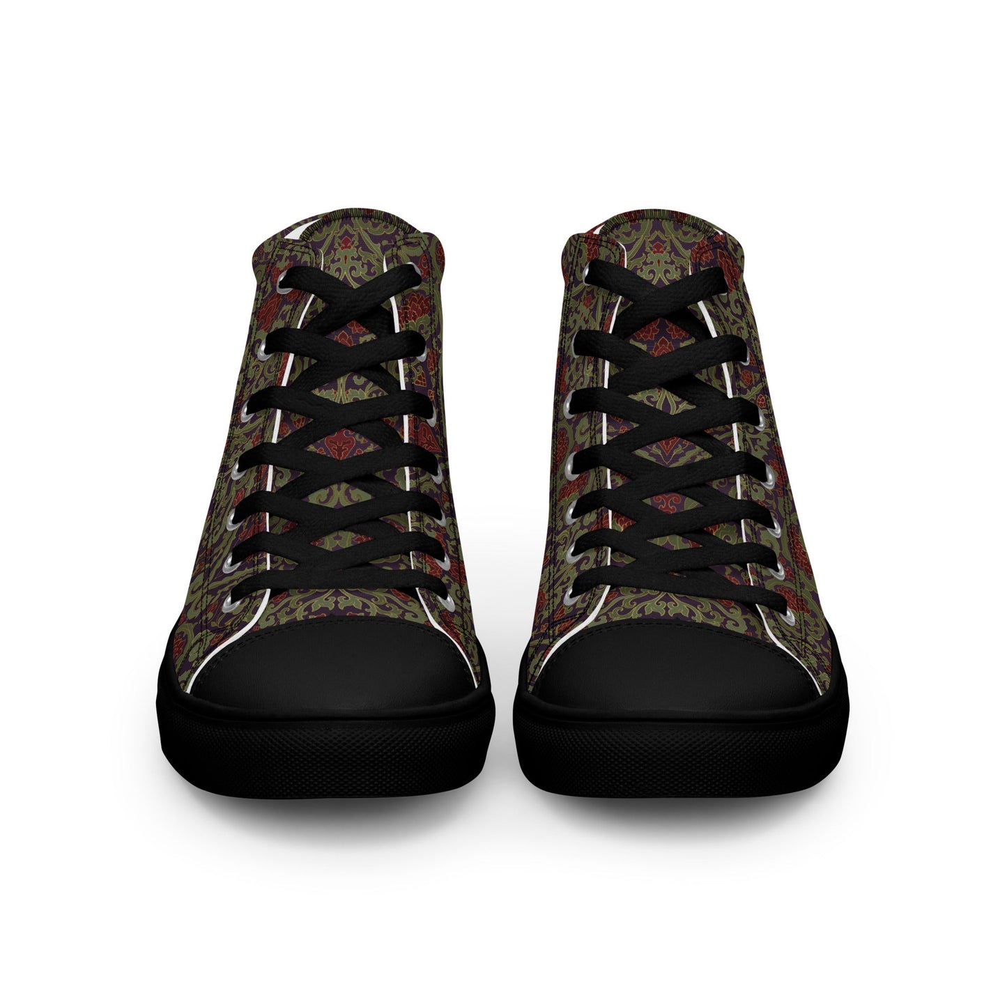Unisex high top canvas shoes - Dark Ornament - Shoes