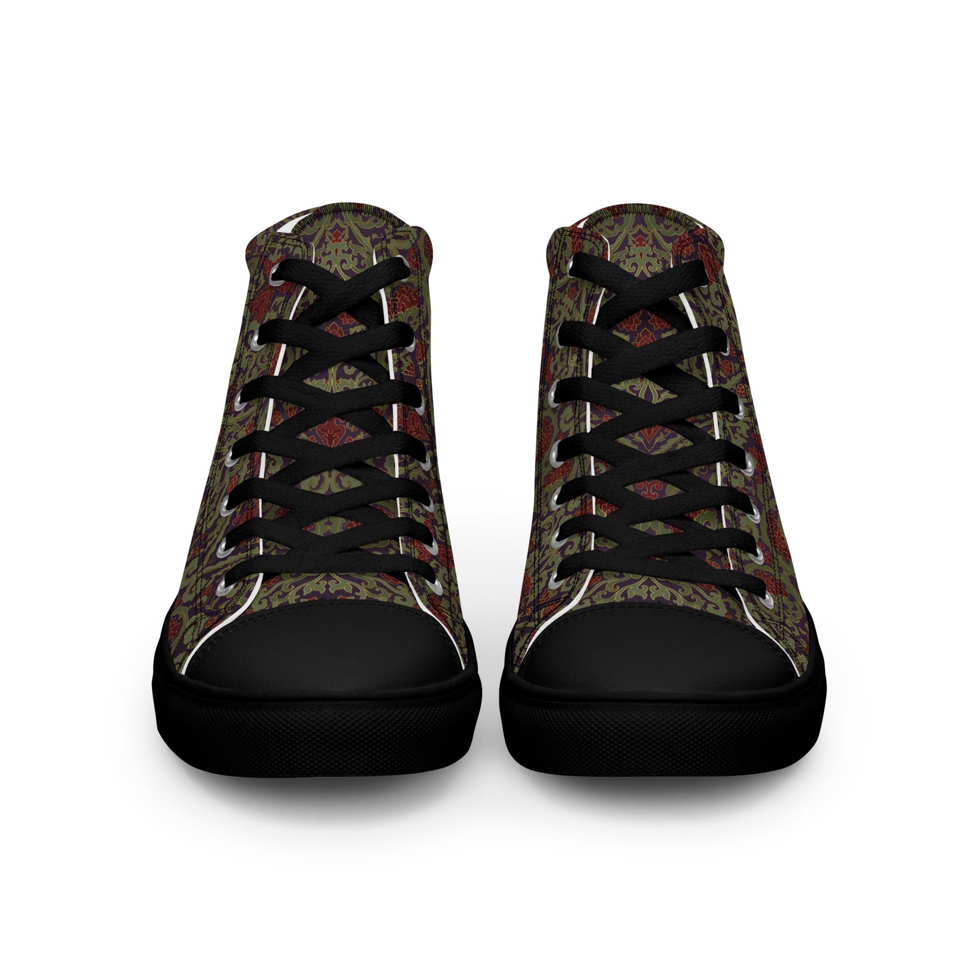 Unisex high top canvas shoes - Dark Ornament - Shoes