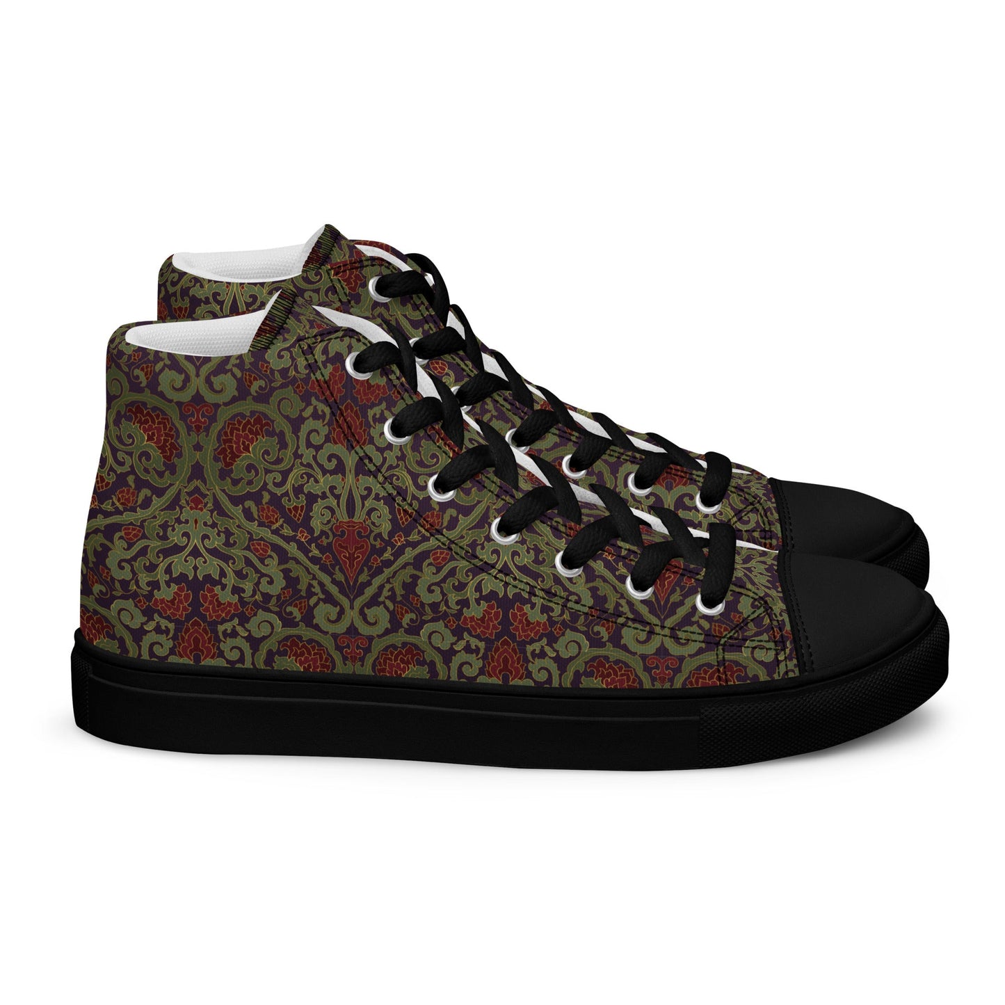 Unisex high top canvas shoes - Dark Ornament - Shoes