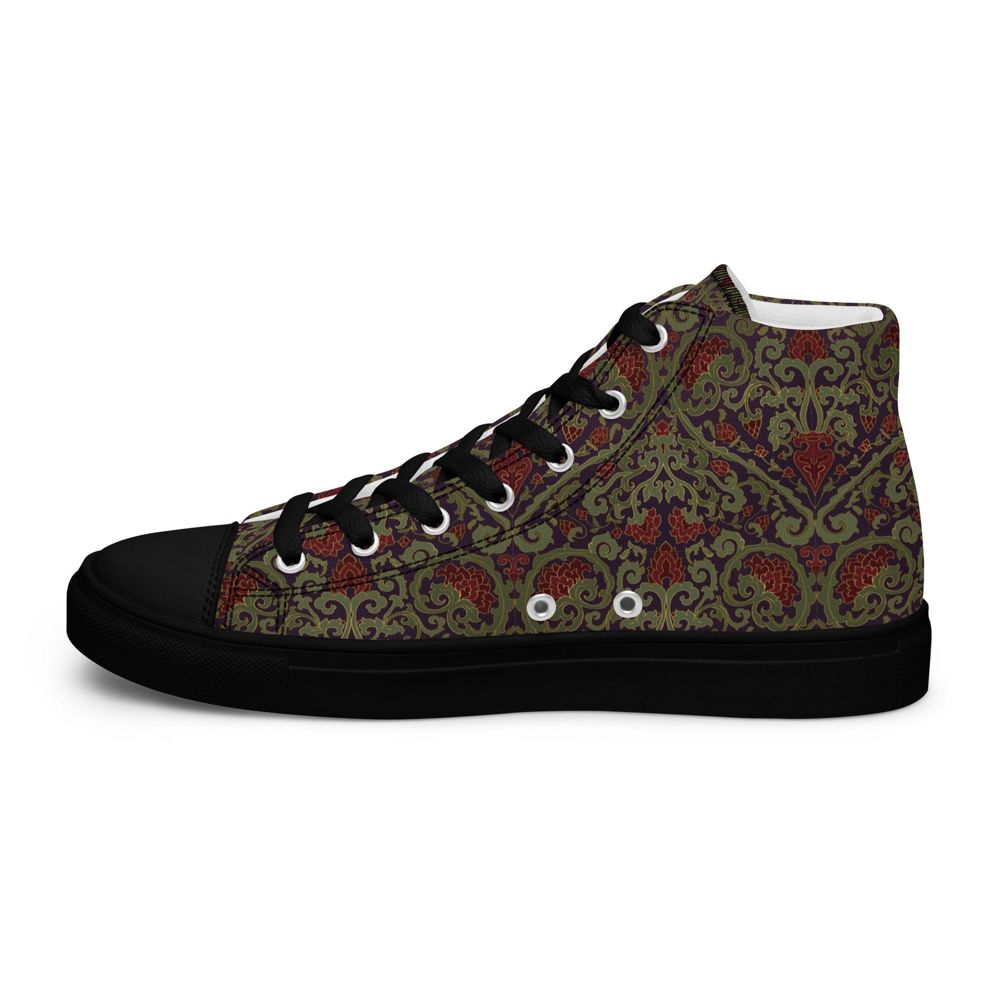 Unisex high top canvas shoes - Dark Ornament - Shoes