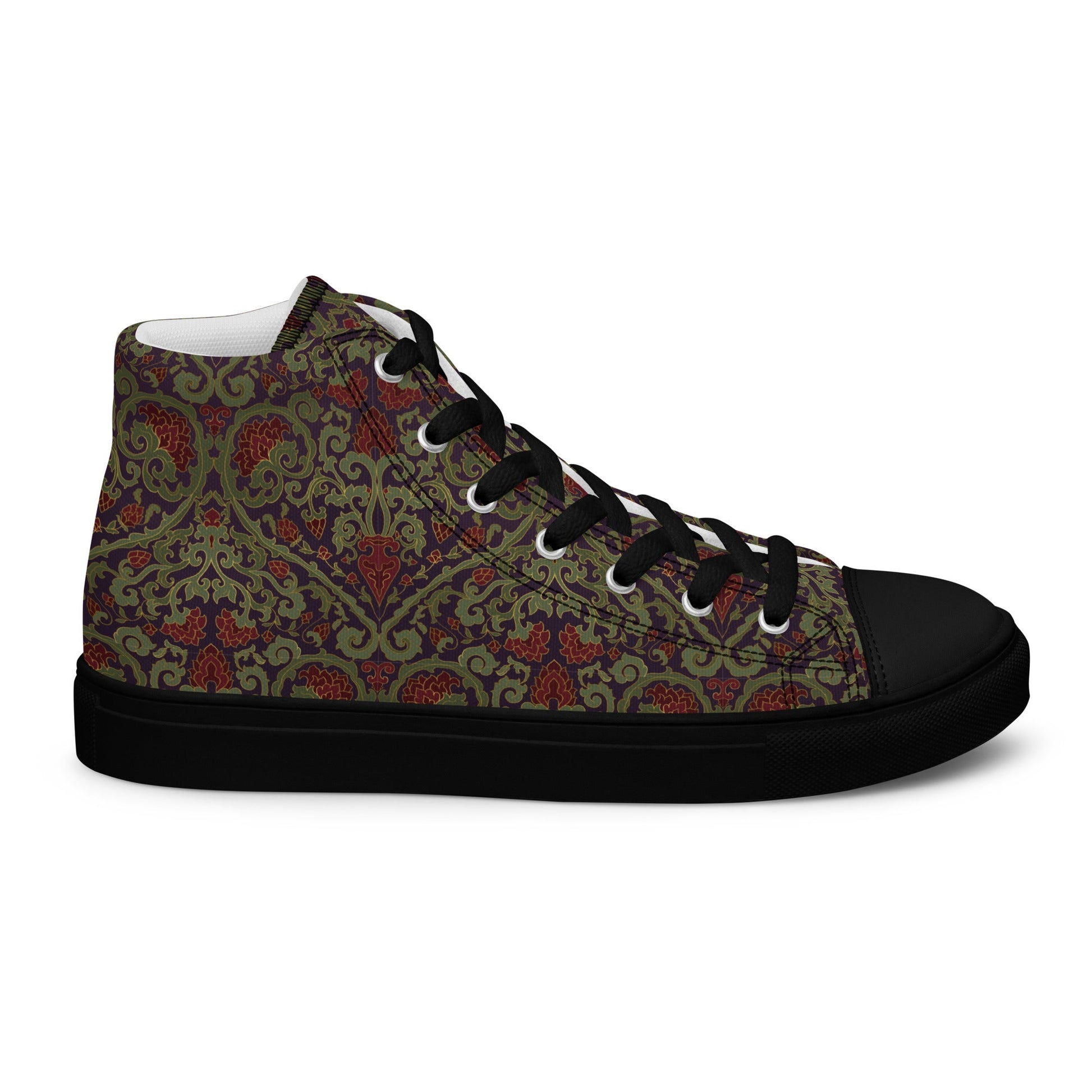 Unisex high top canvas shoes - Dark Ornament - 5 - Shoes
