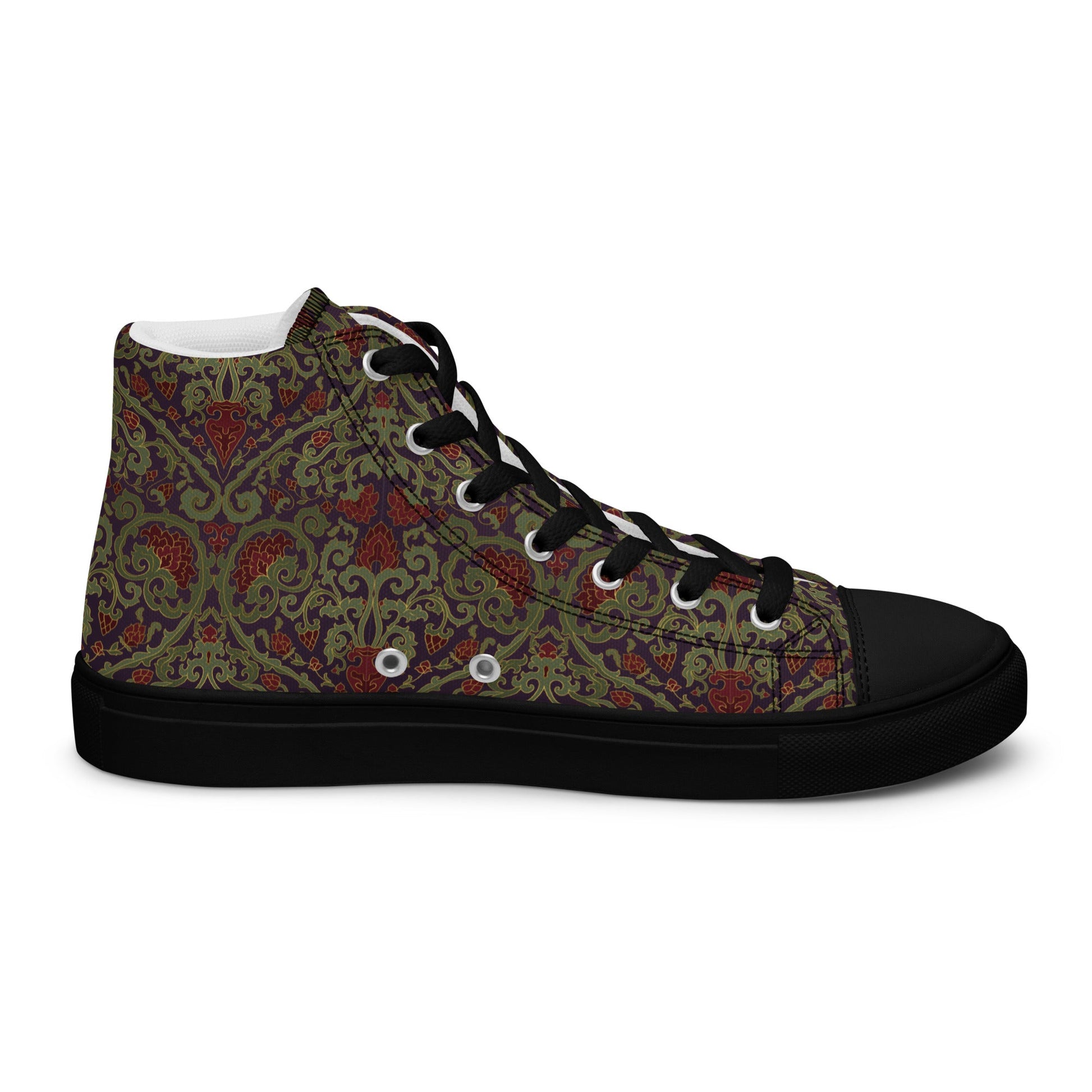 Unisex high top canvas shoes - Dark Ornament - Shoes