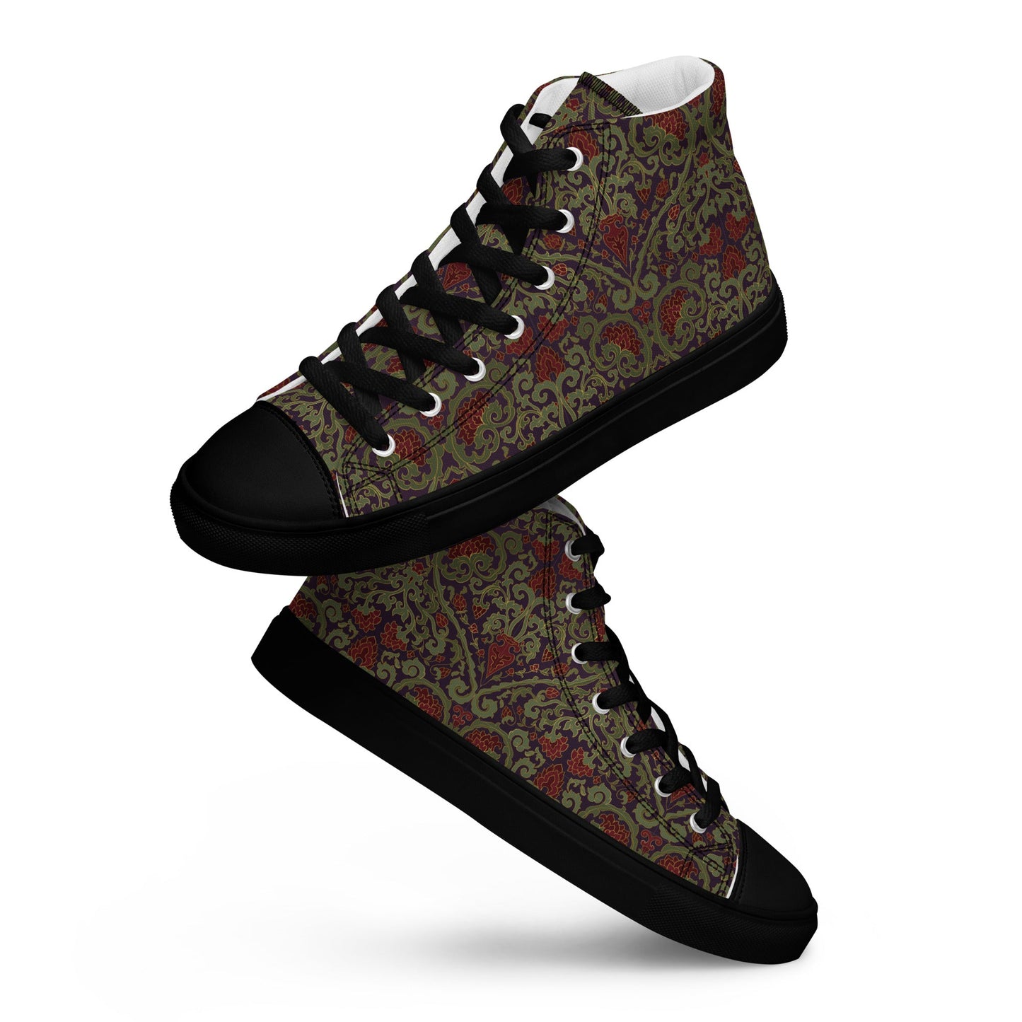 Unisex high top canvas shoes - Dark Ornament - Shoes