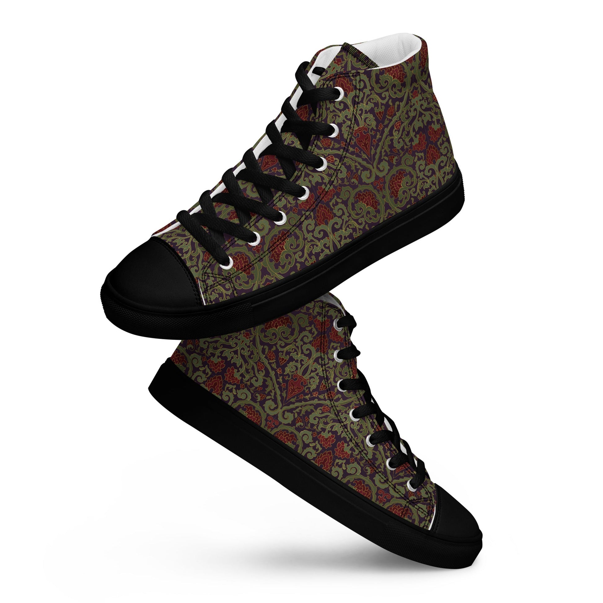 Unisex high top canvas shoes - Dark Ornament - Shoes