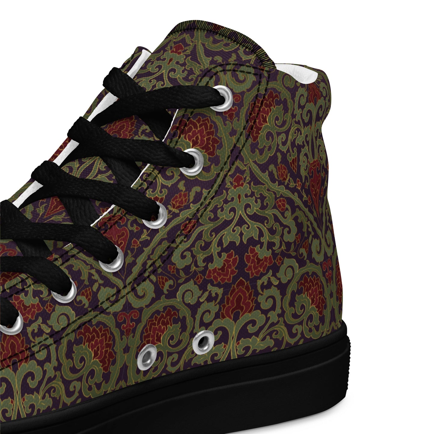 Unisex high top canvas shoes - Dark Ornament - Shoes