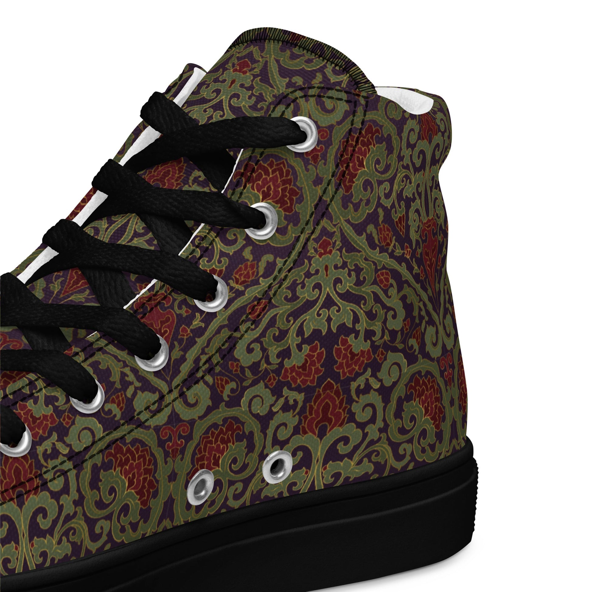Unisex high top canvas shoes - Dark Ornament - Shoes
