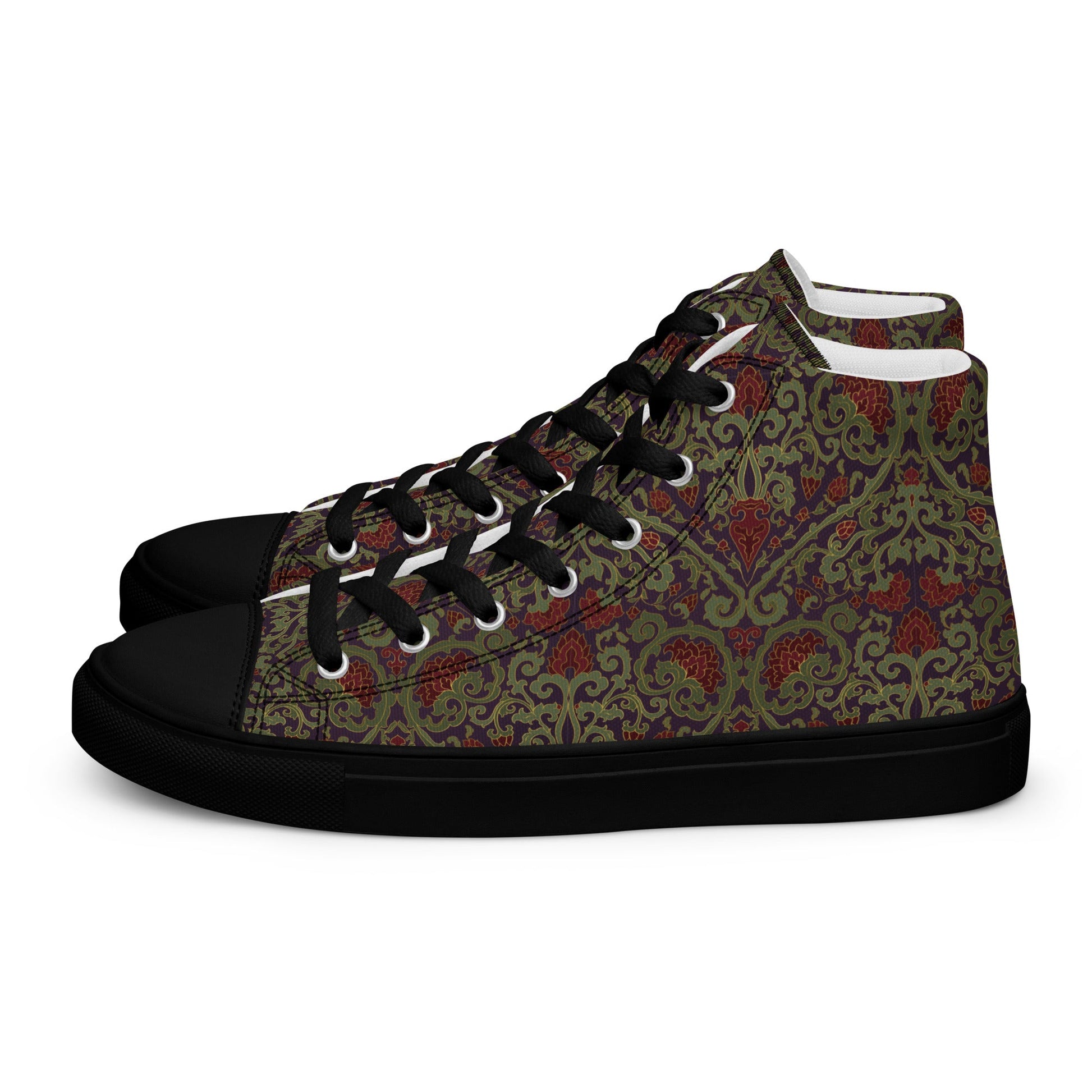 Unisex high top canvas shoes - Dark Ornament - Shoes