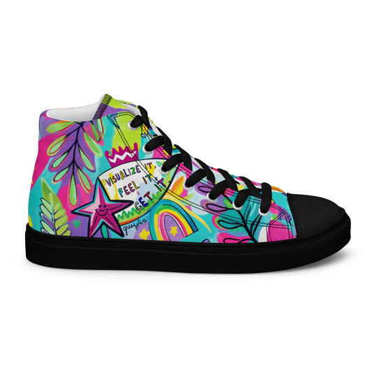 Unisex high top canvas shoes- Feel it - Black / 5 - Shoes