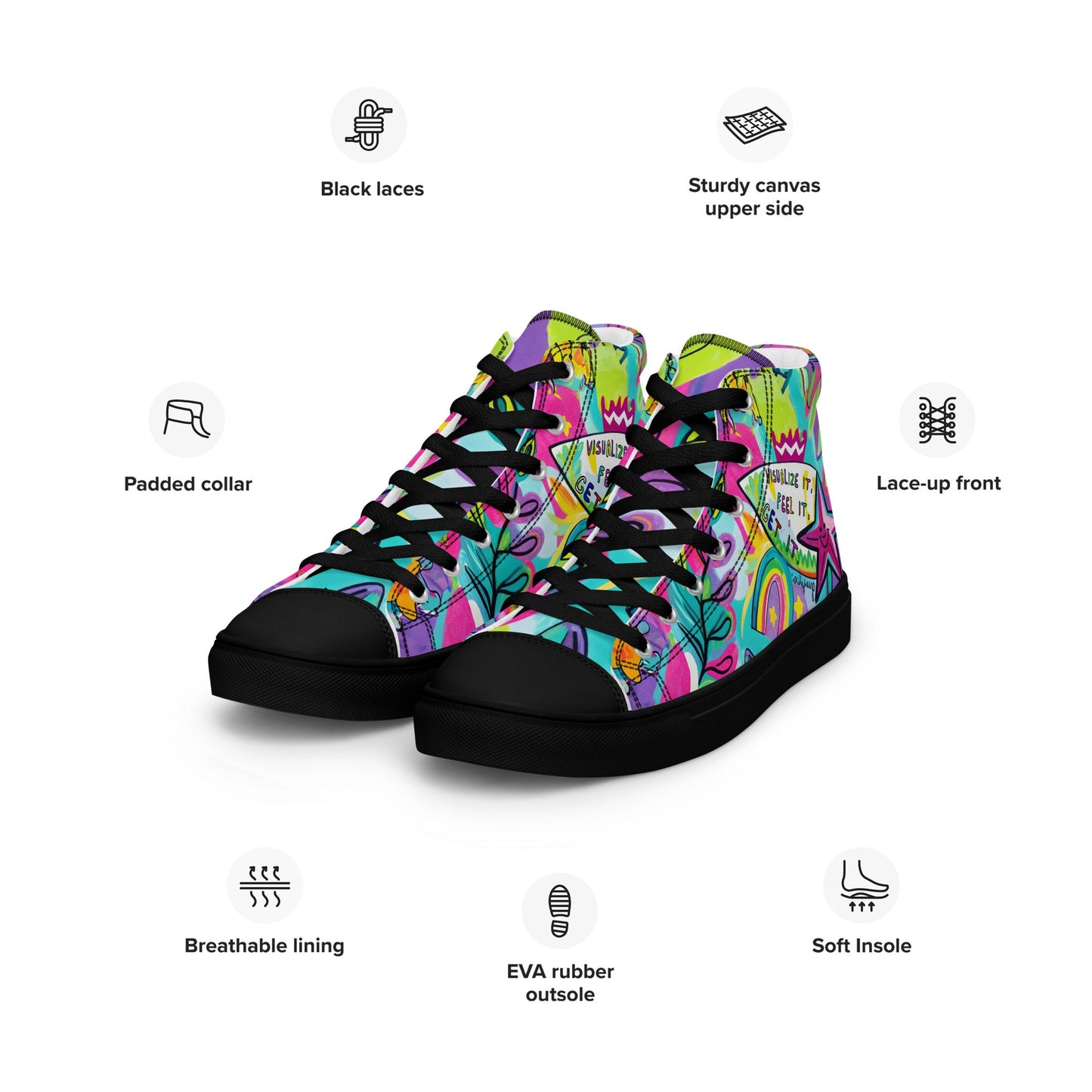 Unisex high top canvas shoes- Feel it - Shoes
