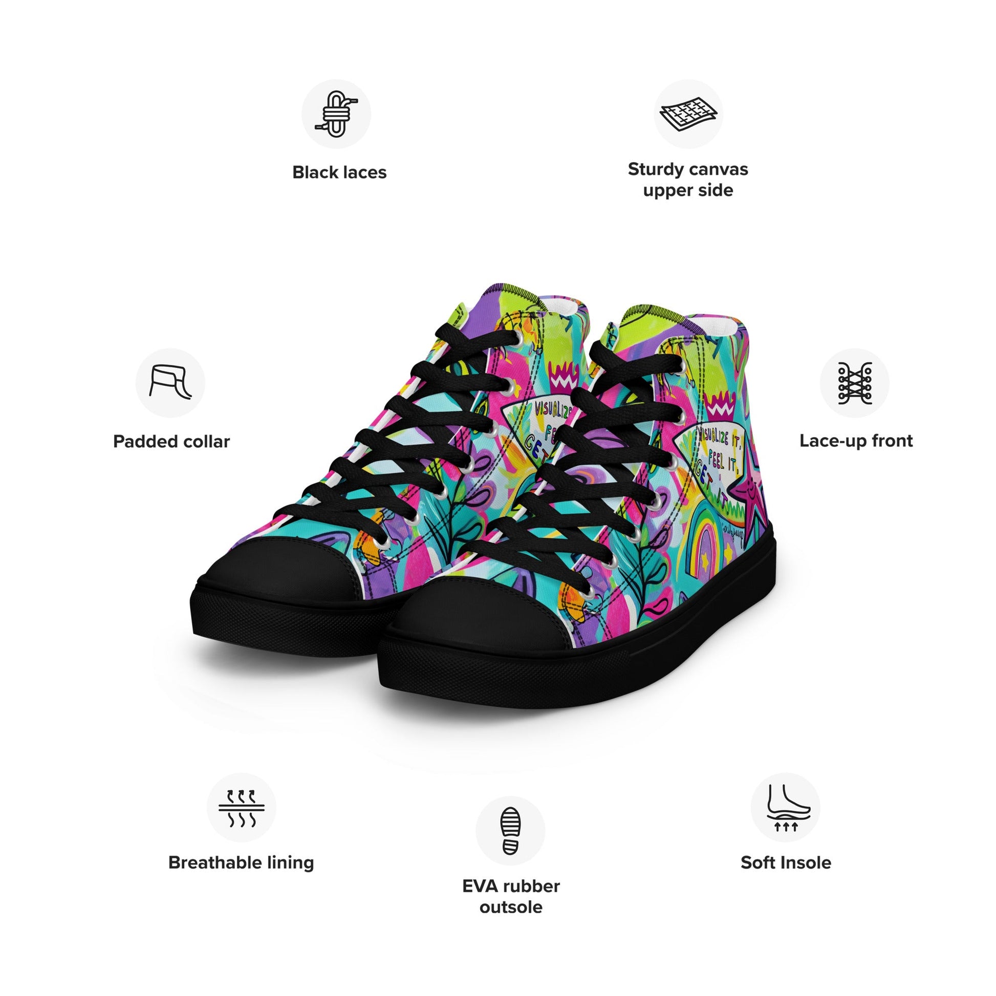Unisex high top canvas shoes- Feel it - Shoes