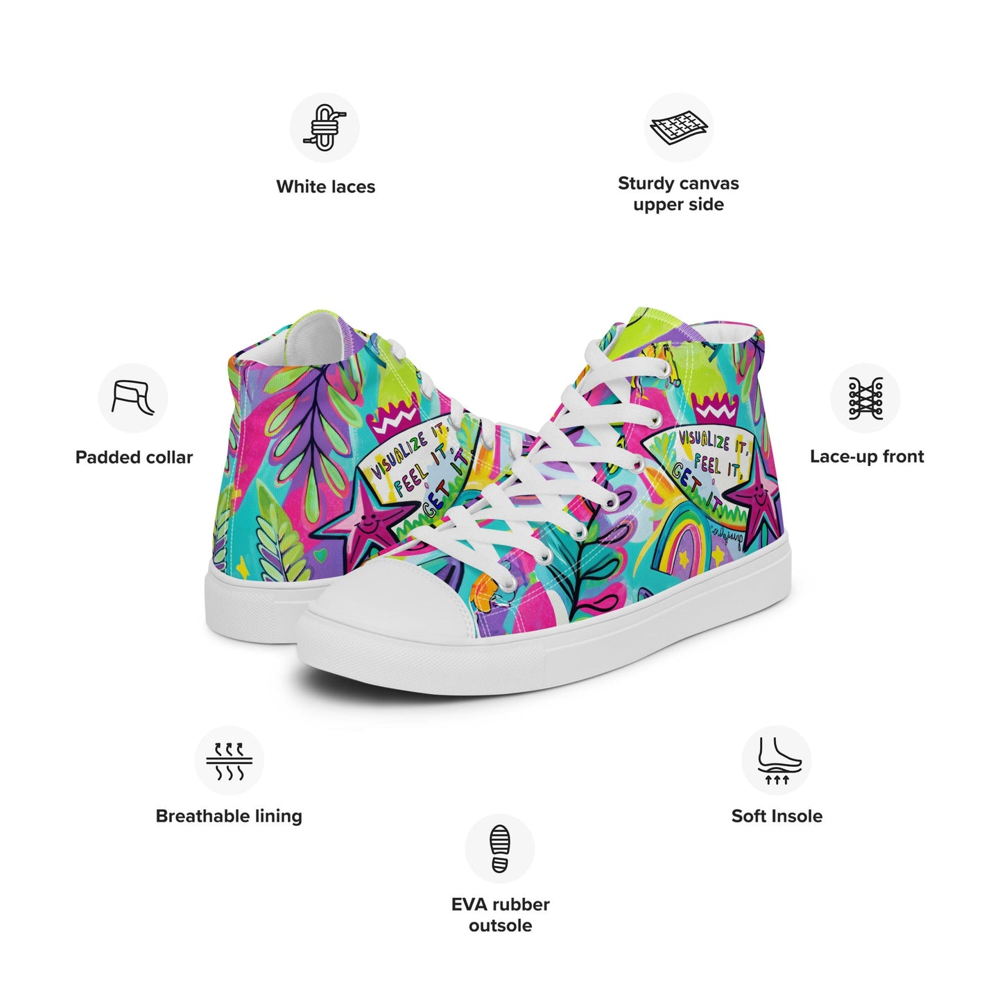 Unisex high top canvas shoes- Feel it - Shoes