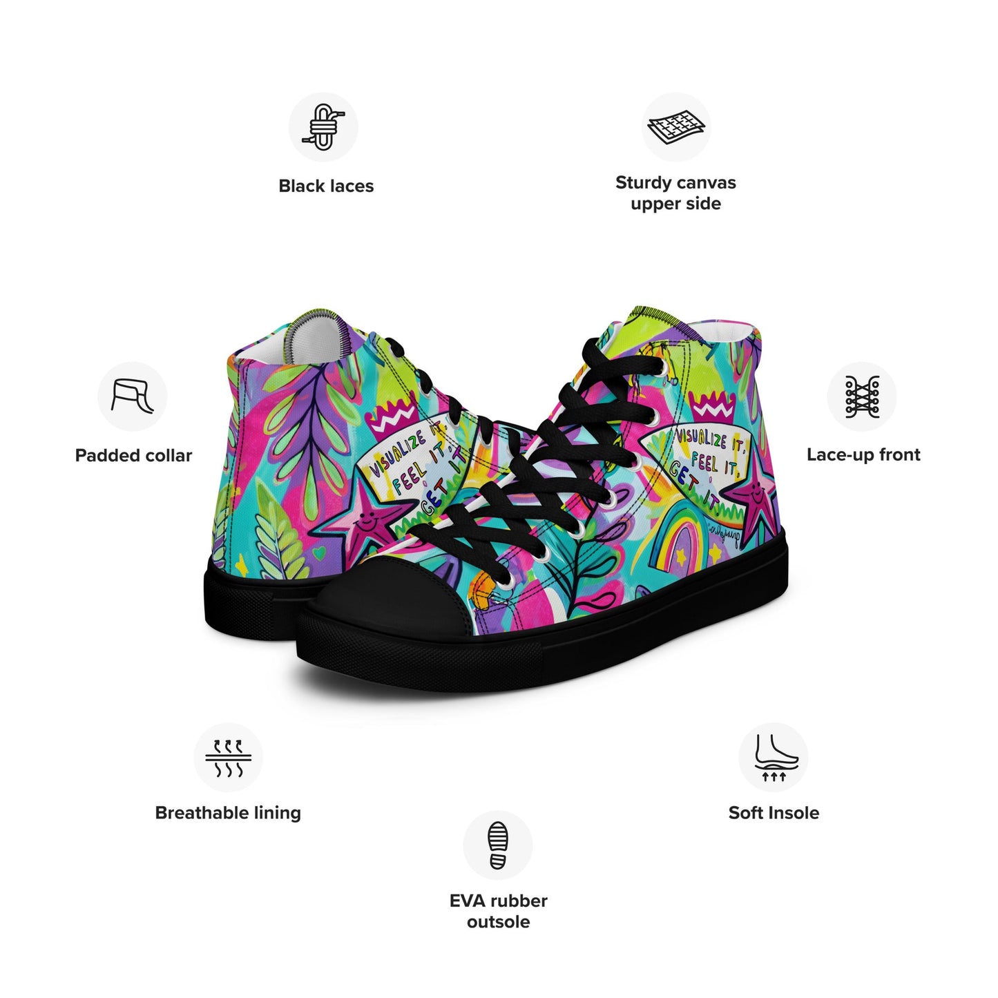 Unisex high top canvas shoes- Feel it - Shoes