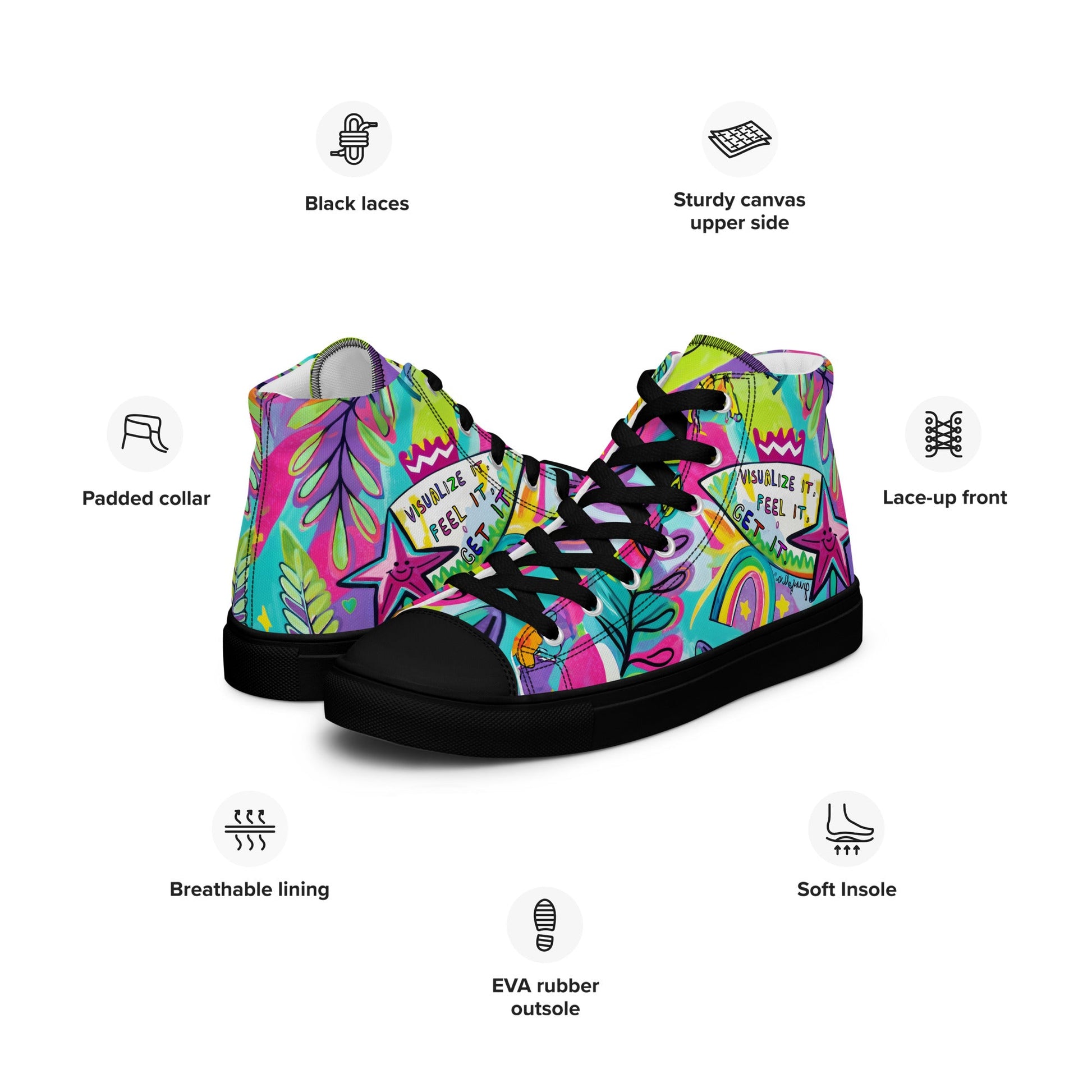 Unisex high top canvas shoes- Feel it - Shoes