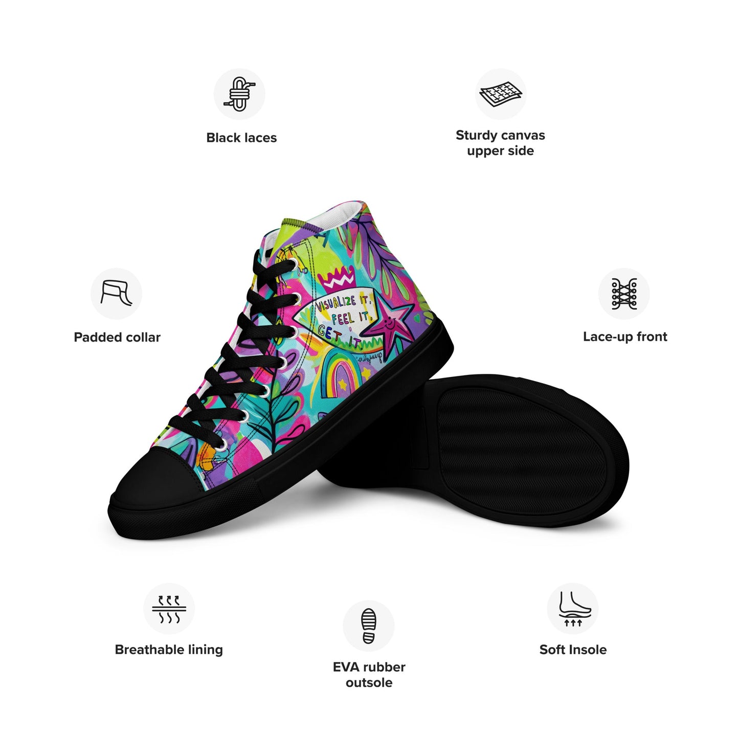 Unisex high top canvas shoes- Feel it - Shoes