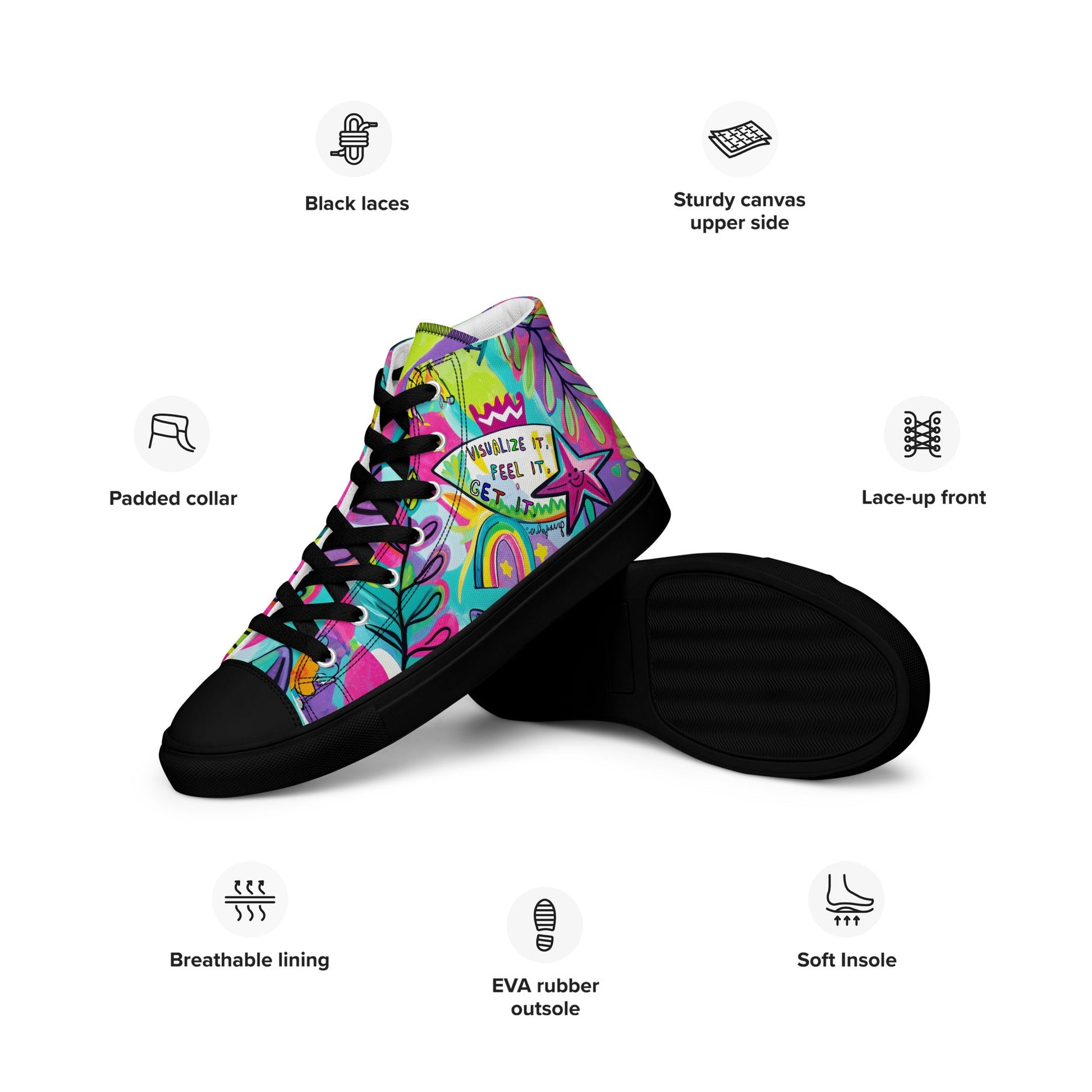 Unisex high top canvas shoes- Feel it - Shoes