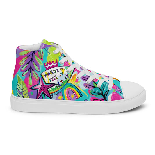 Unisex high top canvas shoes- Feel it - White / 5 - Shoes