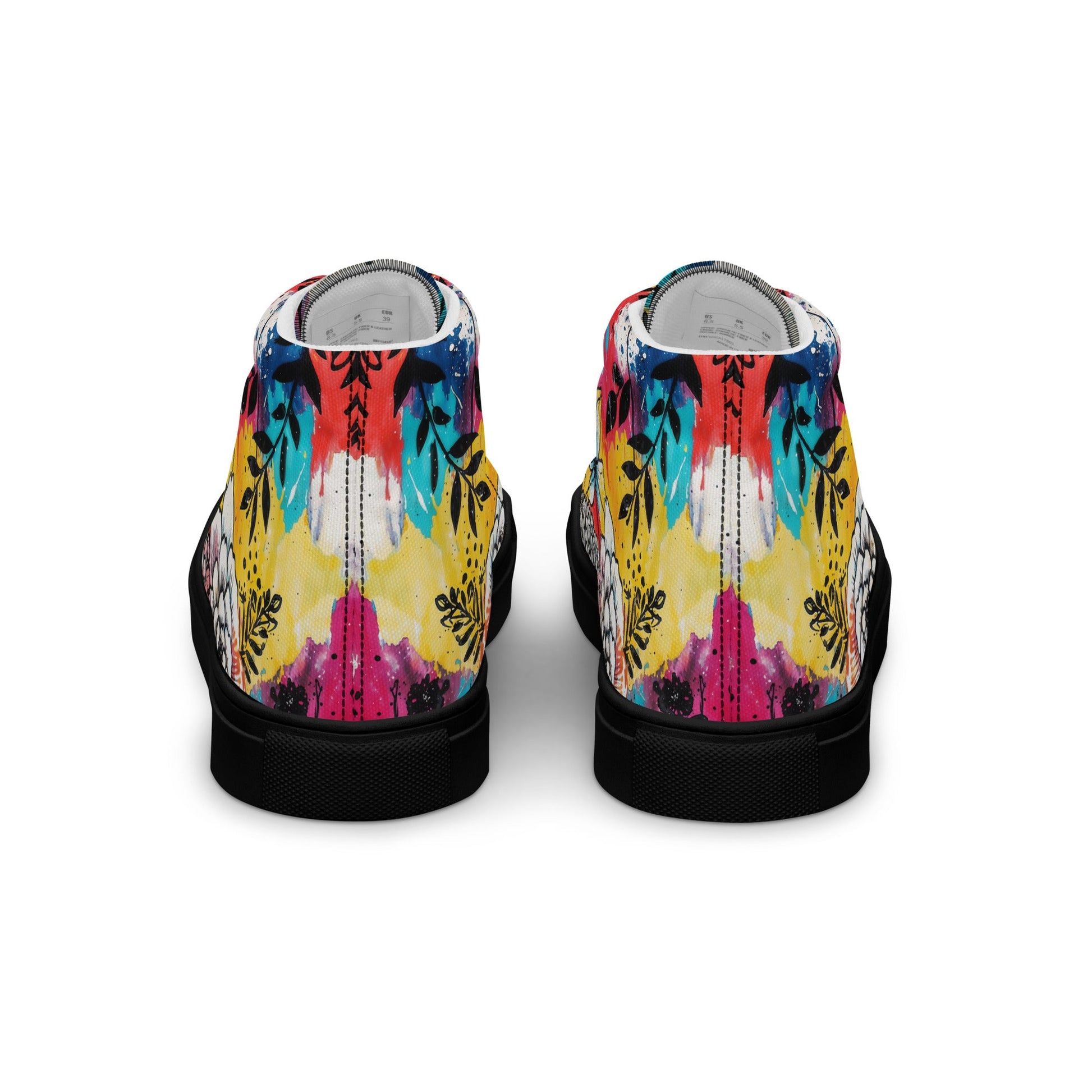 Unisex high top canvas shoes -Floral Pattern - Shoes