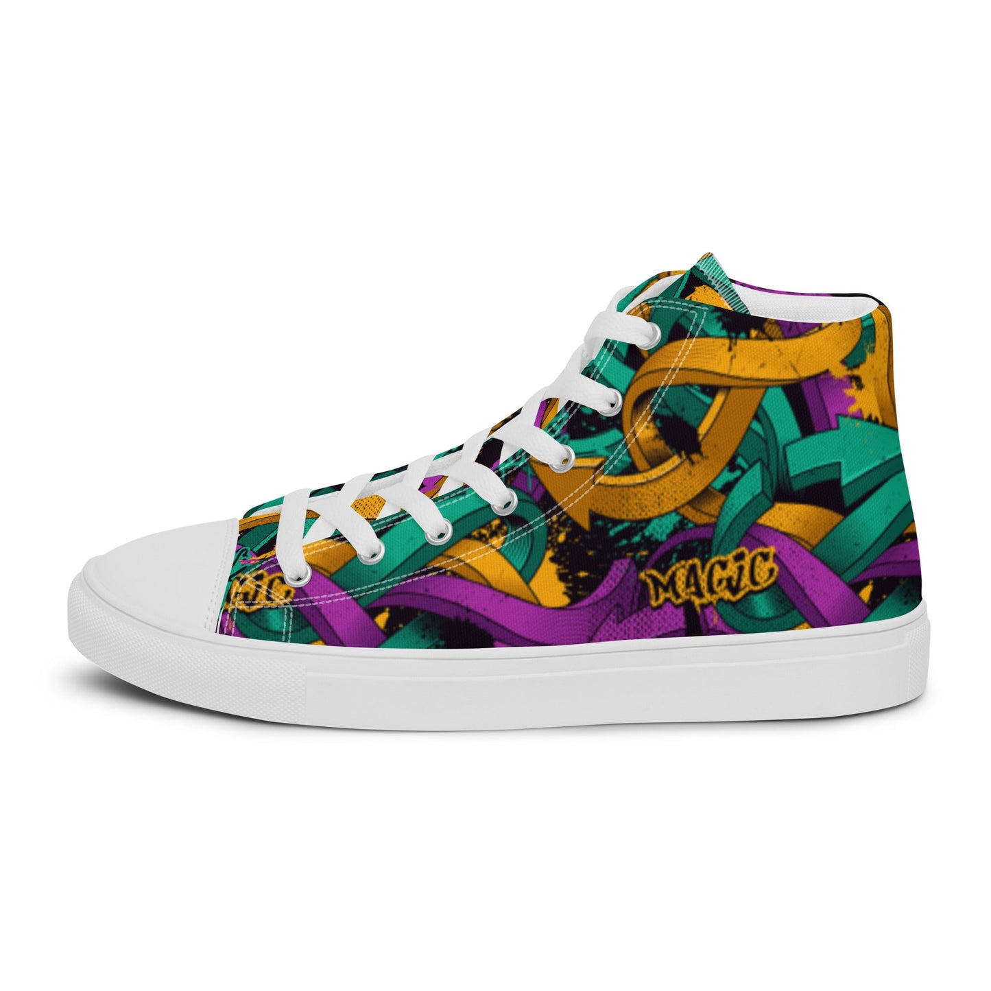 Unisex high top canvas shoes - Grafitti Design - Shoes