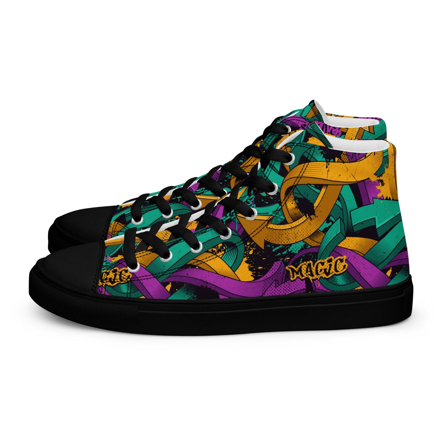 Unisex high top canvas shoes - Grafitti Design - Shoes