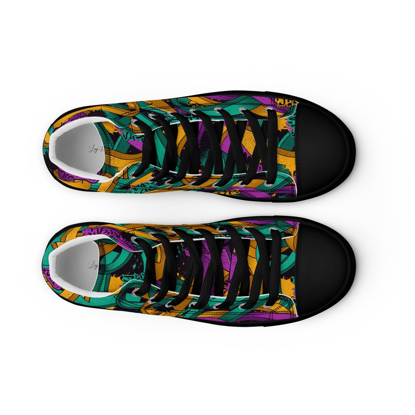 Unisex high top canvas shoes - Grafitti Design - Shoes