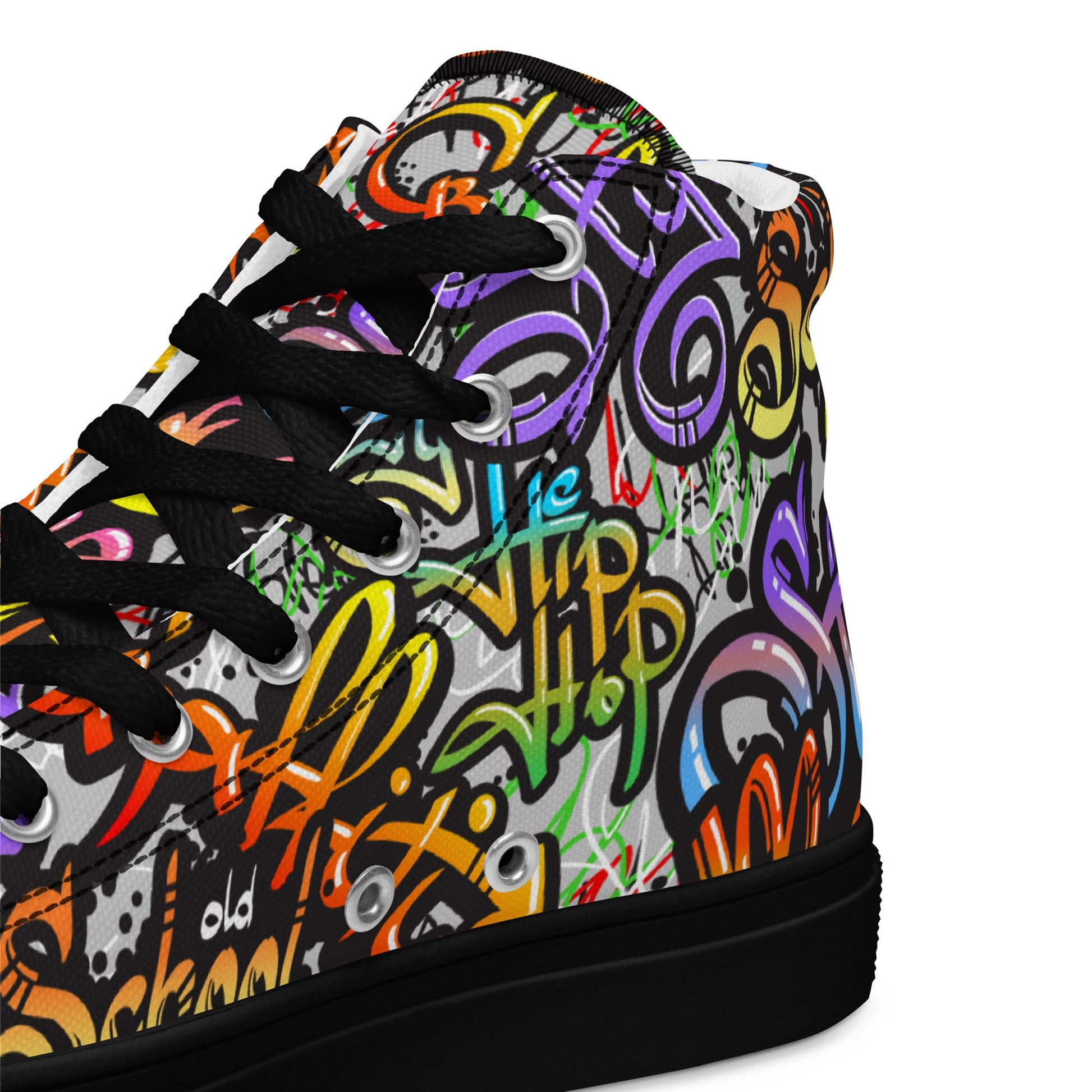 Unisex high top canvas shoes- Grafitti Style - Shoes
