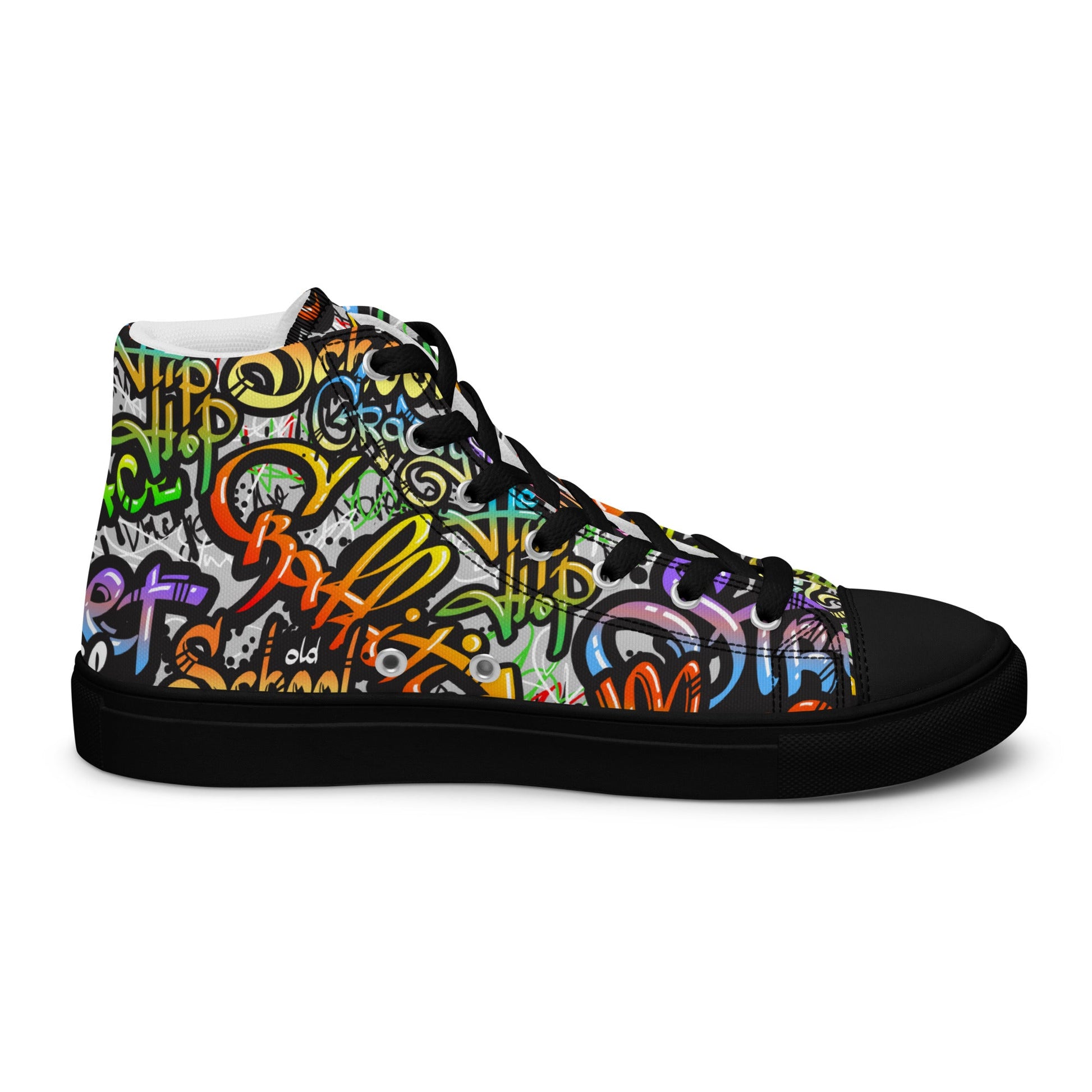 Unisex high top canvas shoes- Grafitti Style - Shoes