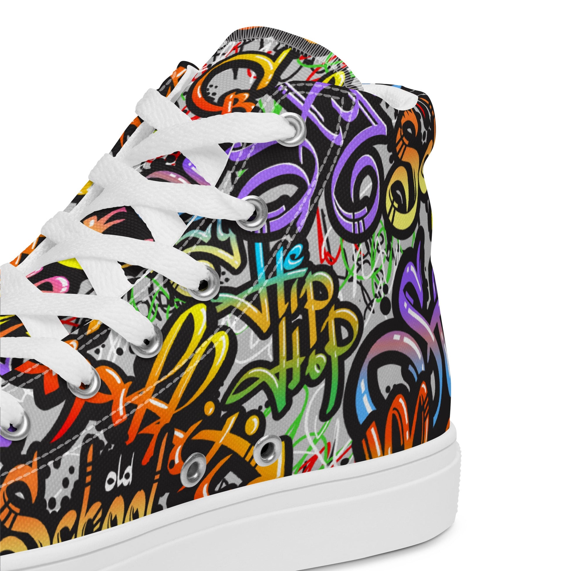 Unisex high top canvas shoes- Grafitti Style - Shoes
